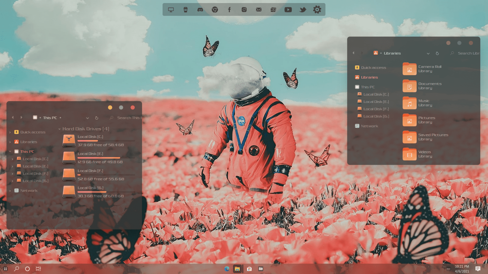 A Dark Glass Theme For Windows 10 Windows 10 Transparent Theme r
