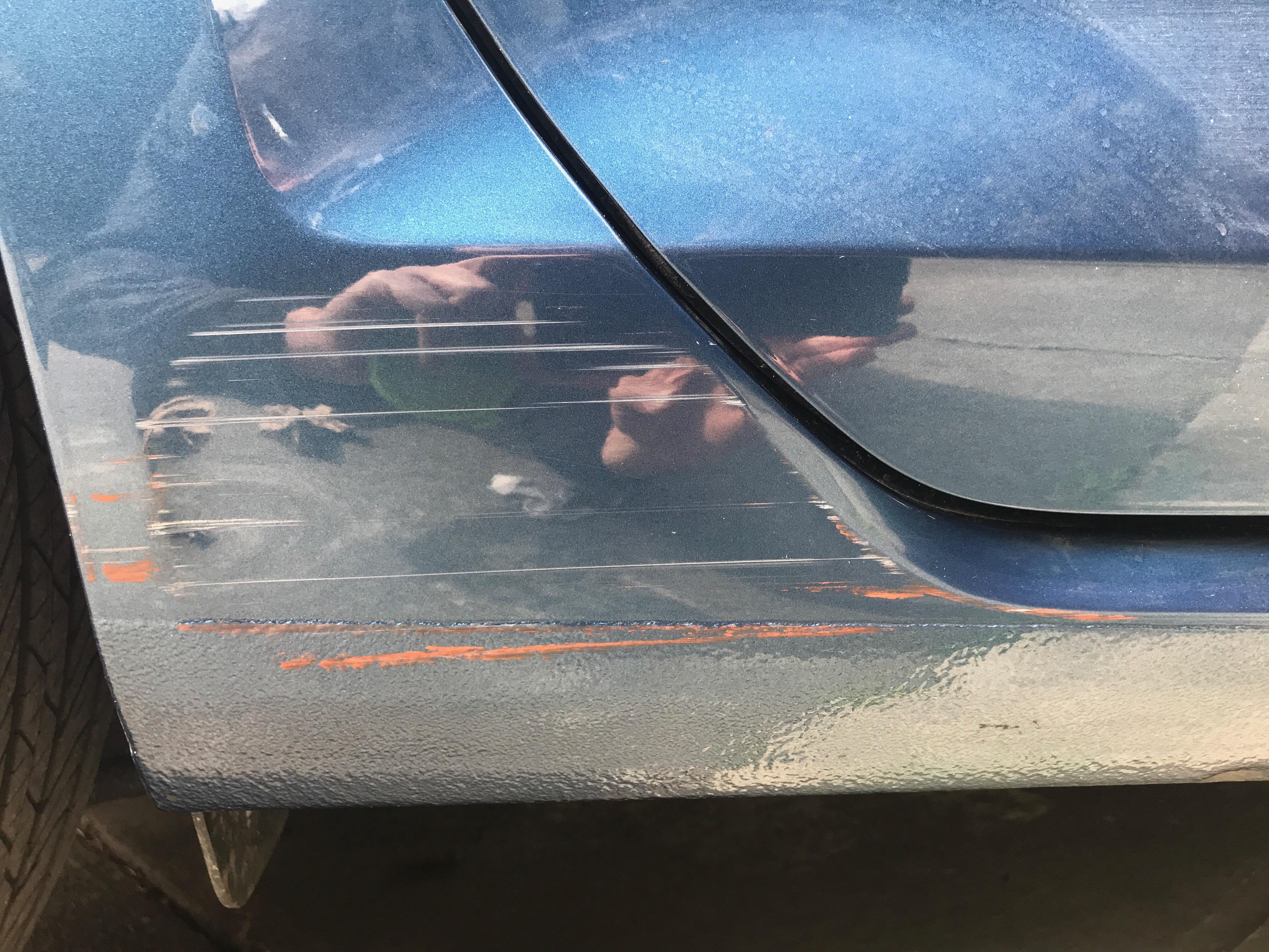 Quarter panel scratched; think it can be buffed? God I hope so. Golf