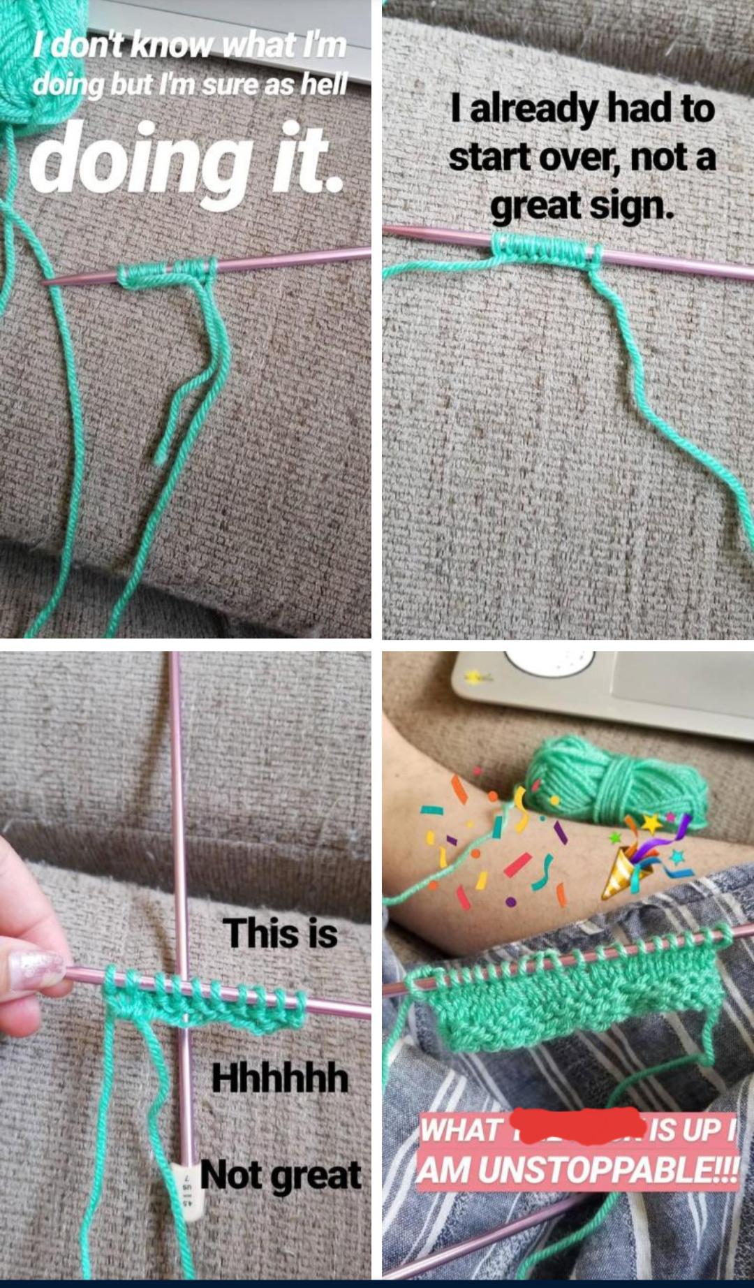 Crocheter for 4 years, knitter for 3 hours. r/knitting