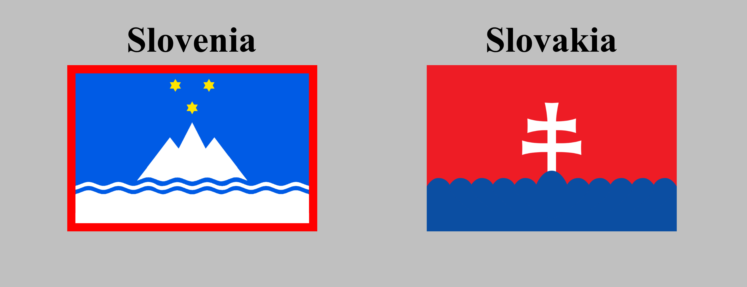 Tried to give Slovenia and Slovakia more unique flags (based on their