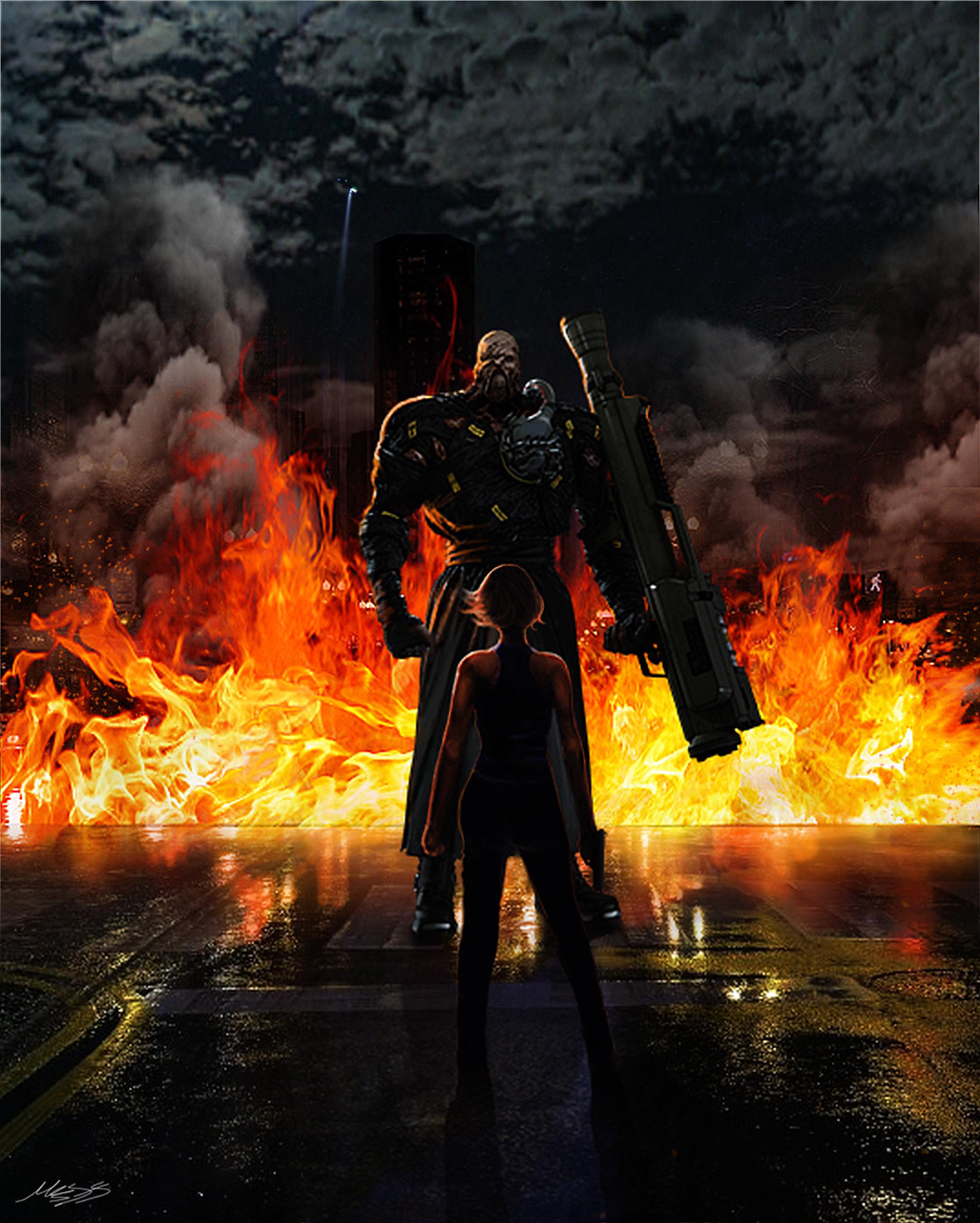 [image] A Resident Evil 3 Remake fan art I made. Artwork name "Face Your Fears" residentevil