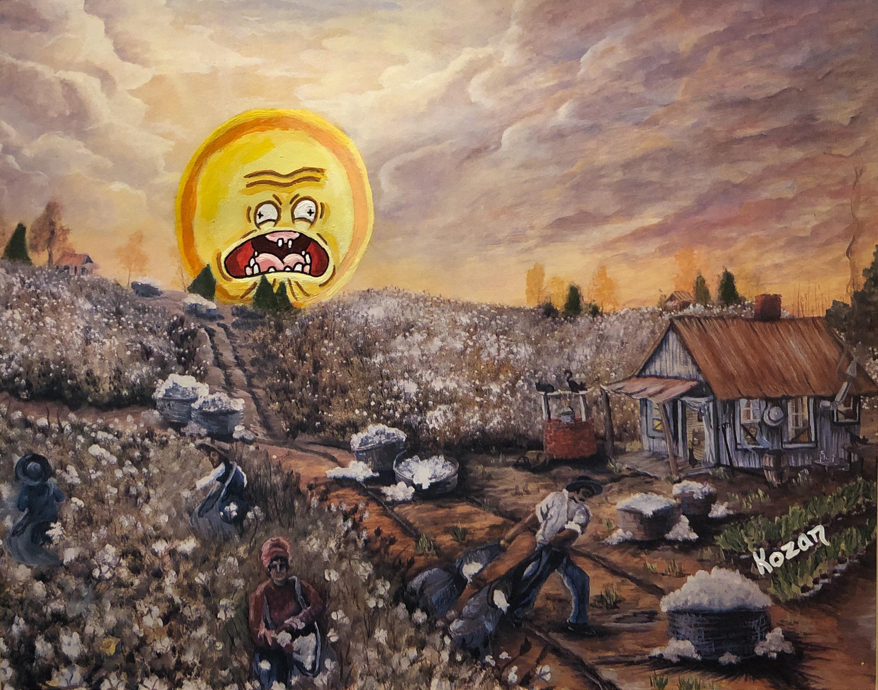 Recently started buying old thrift store art and painting over them