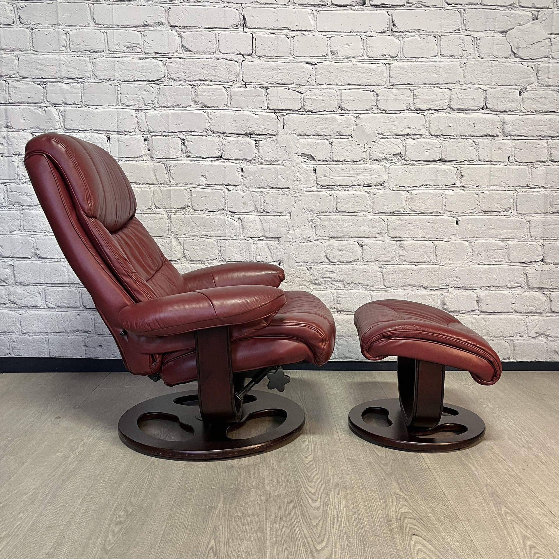Lane "Stressless" Leather Recliner and Ottoman Habitat for Humanity