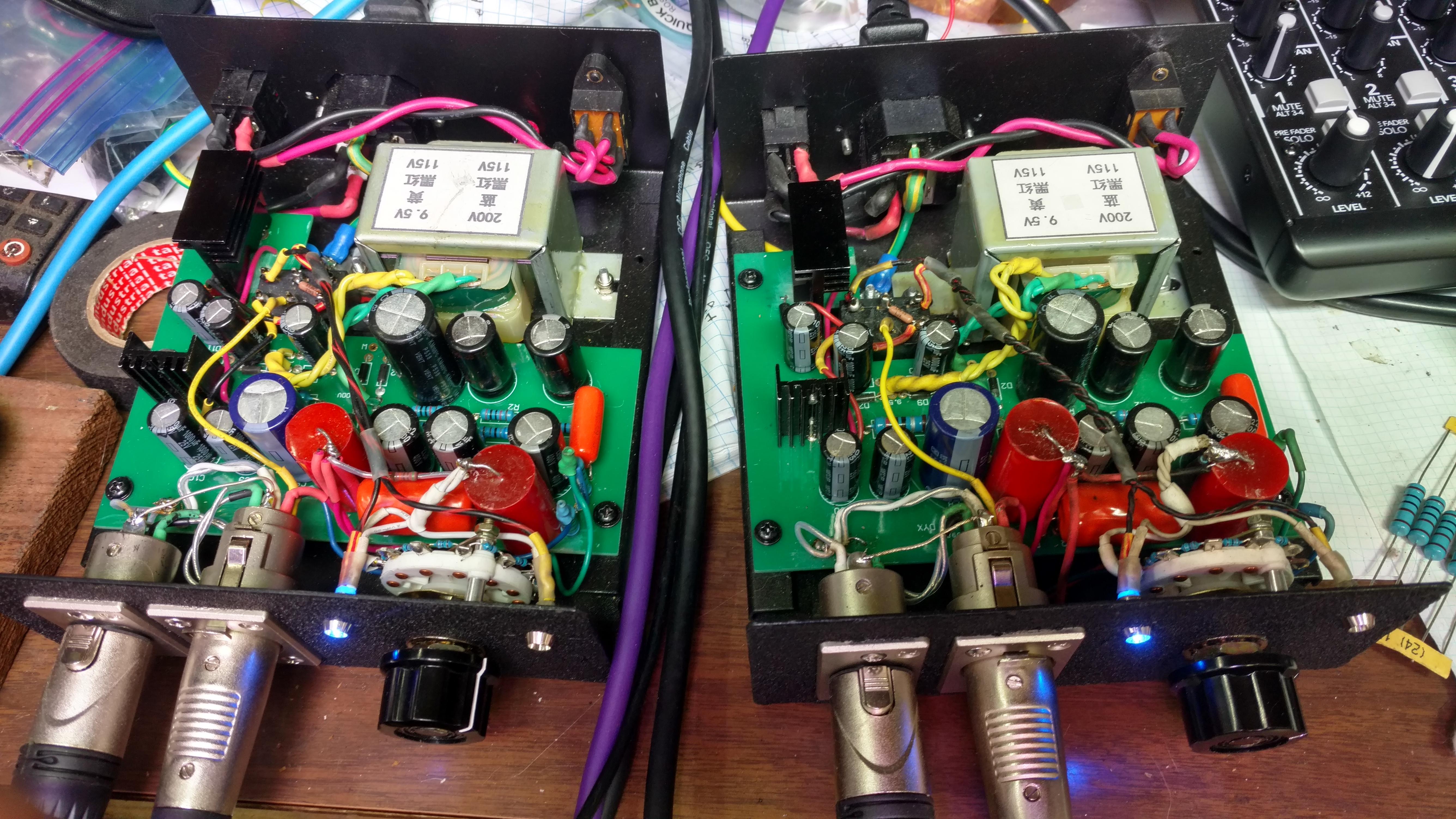 Power supply for the tube mic I posted yesterday. Been testing the mics