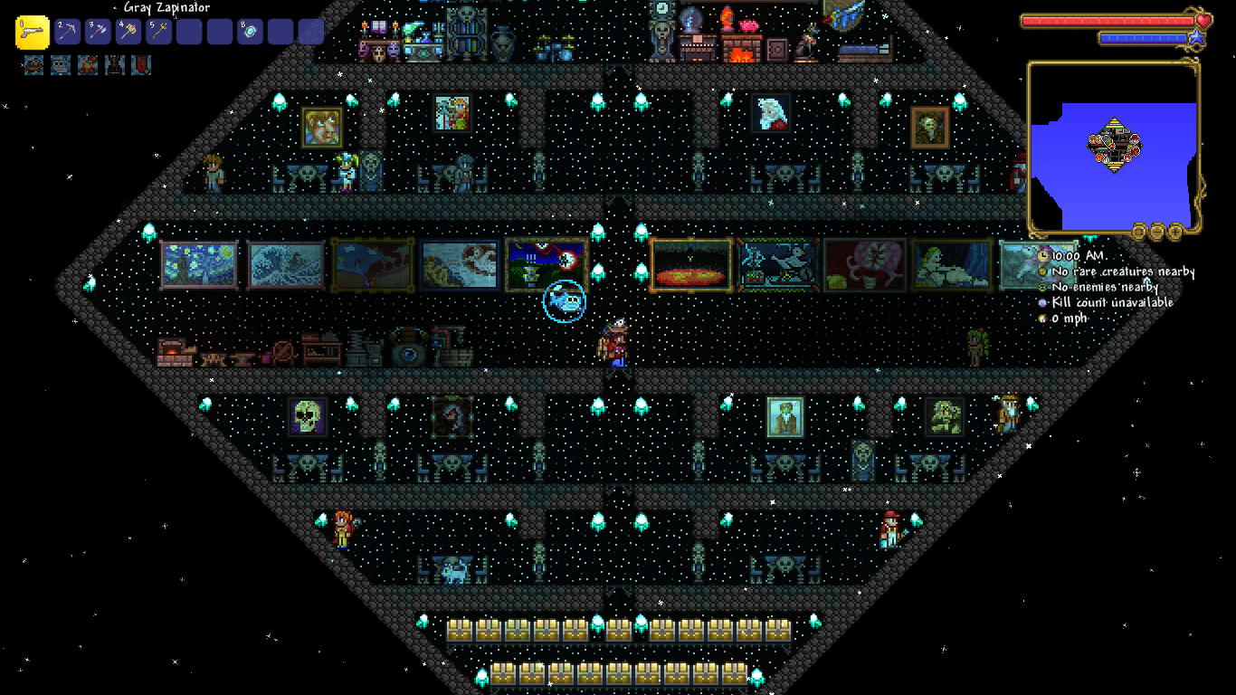 I made myself a diamondshaped spacebase that has low gravity (the Pogo