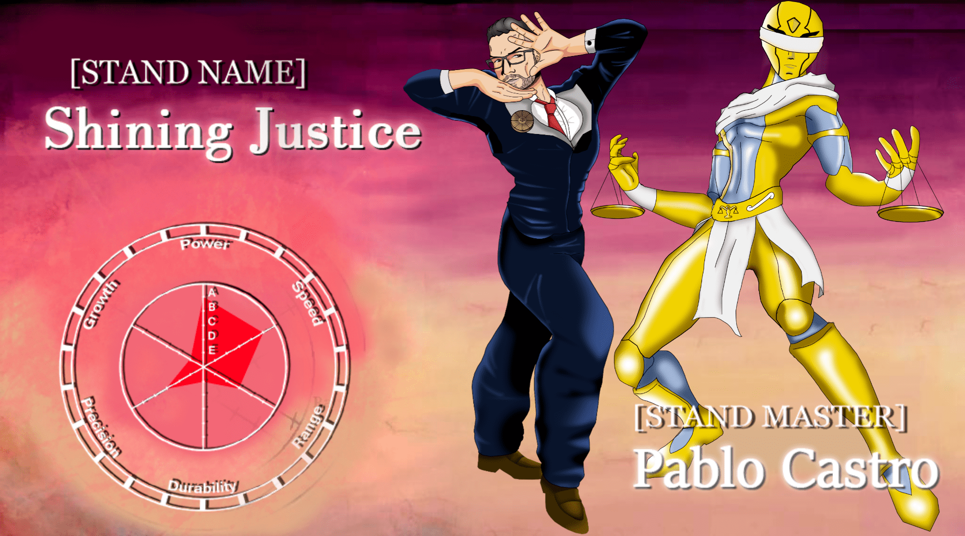 [Fanart] My stand SHINING JUSTICE, made by one of my subs. r