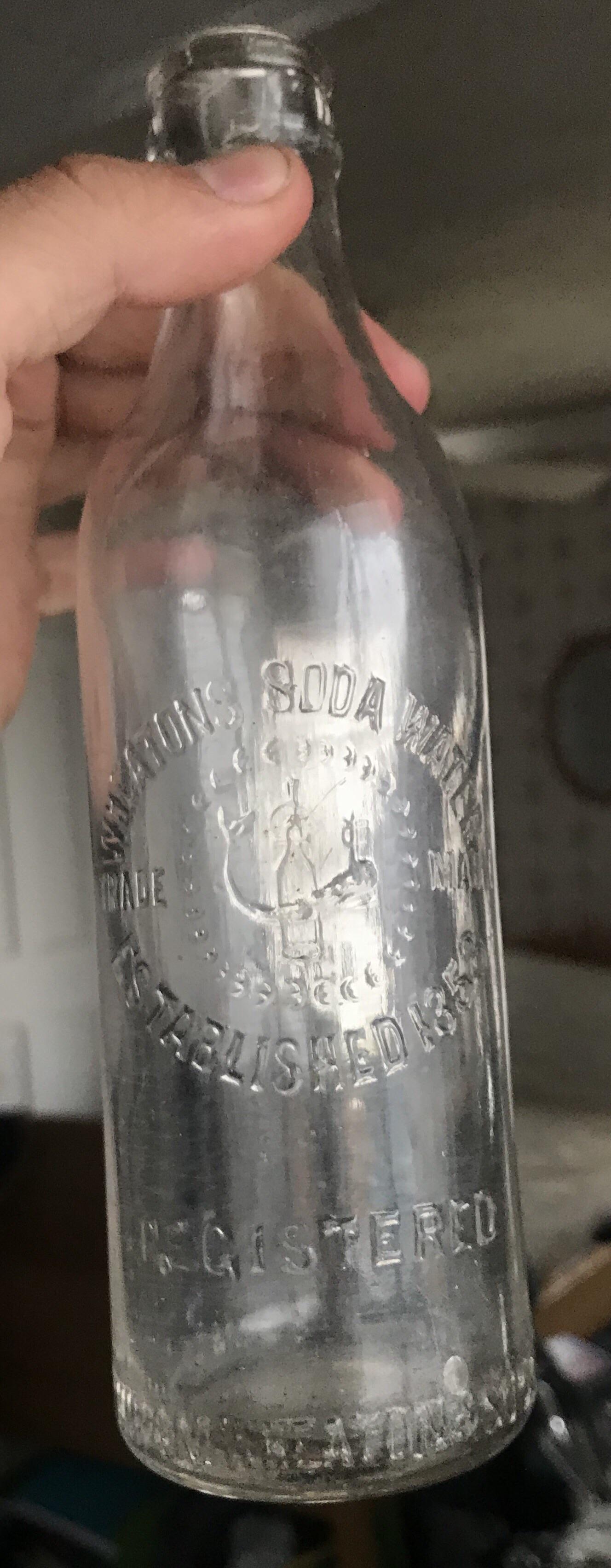 Wheatons soda water, 1904 embossed on opposite side. AntiqueBottles