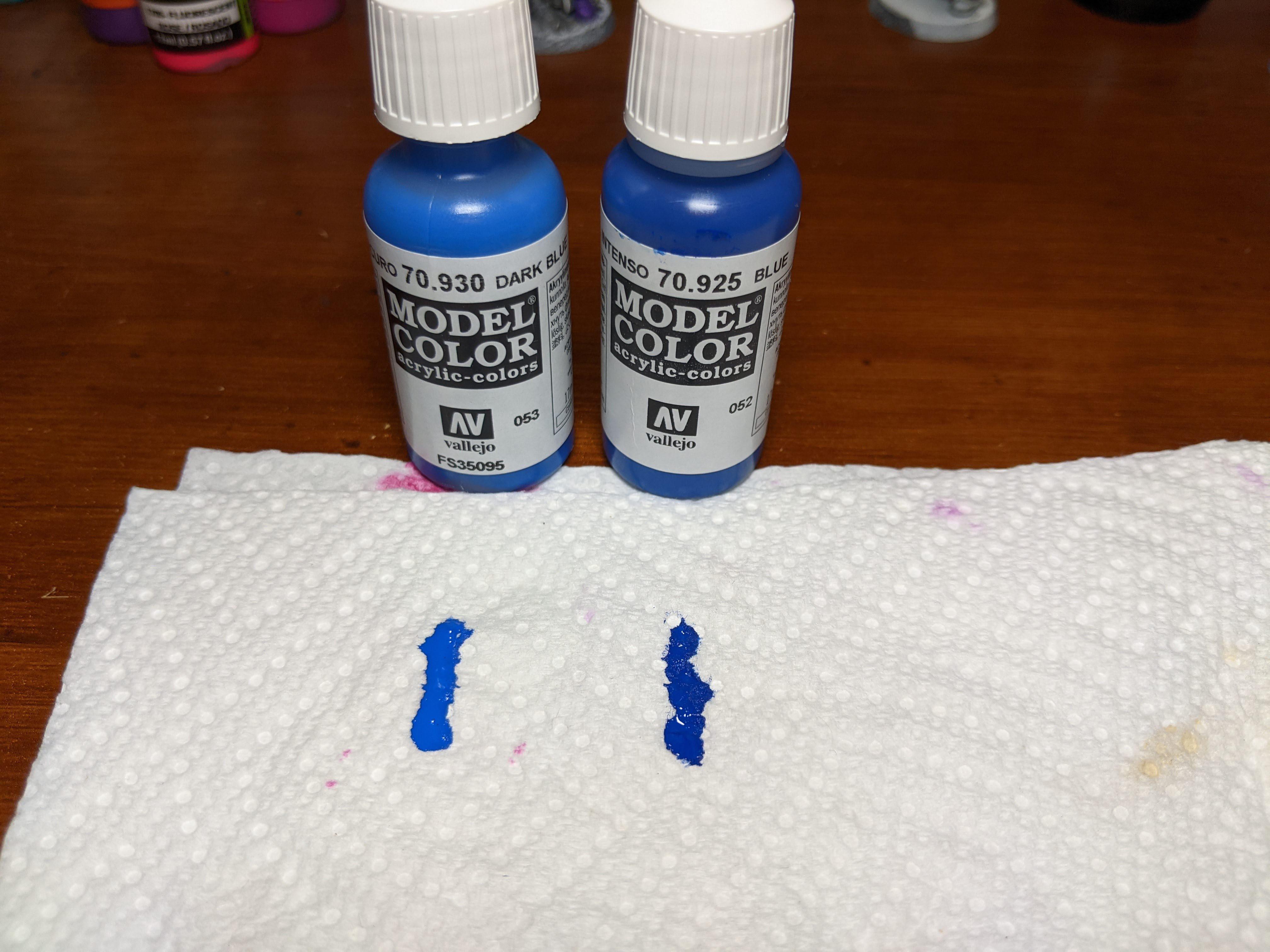 Why is Vallejo Dark Blue lighter than Blue? r/minipainting