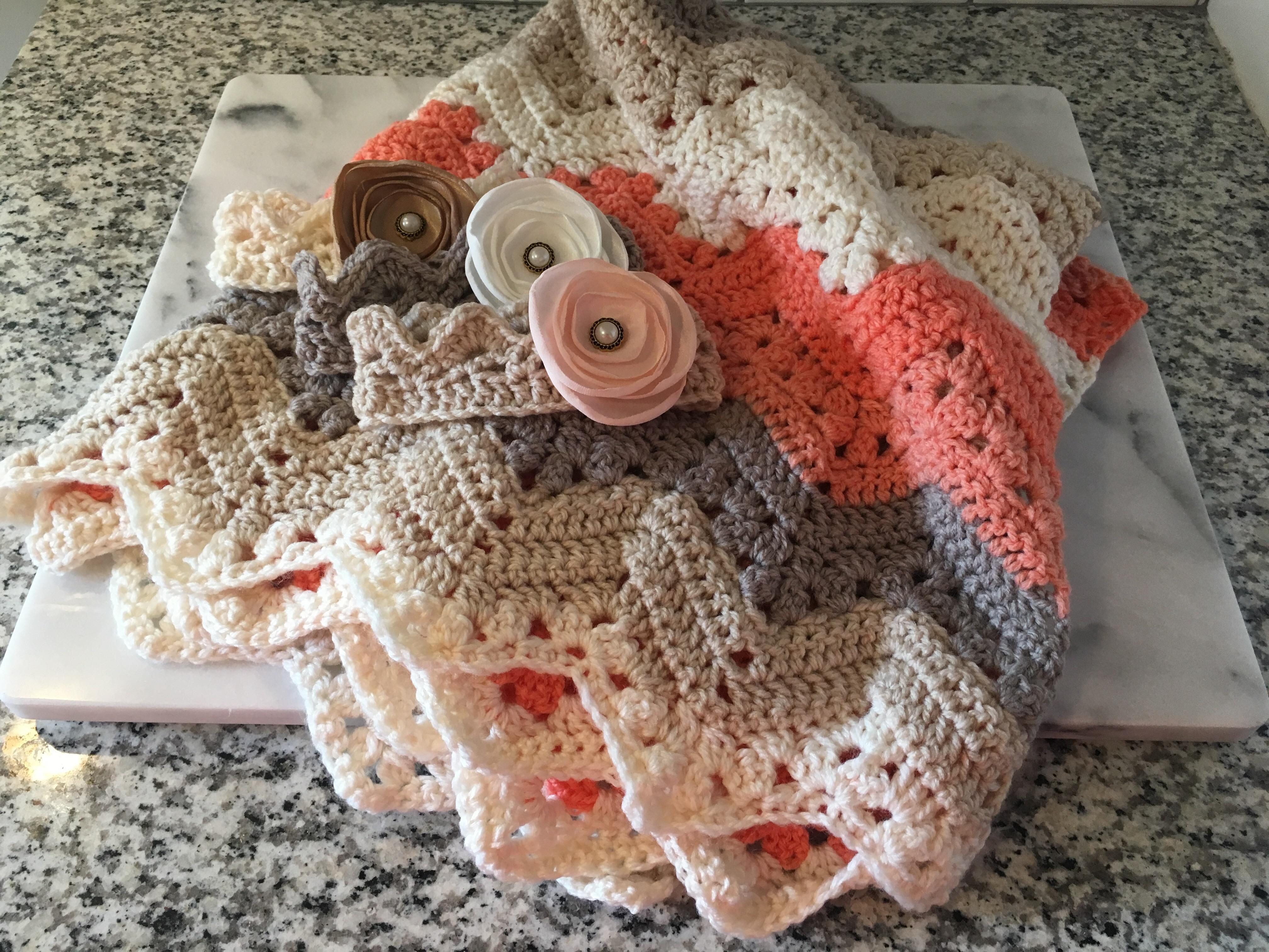 FO(s) Baby blanket and flower crowns for good friend’s long awaited