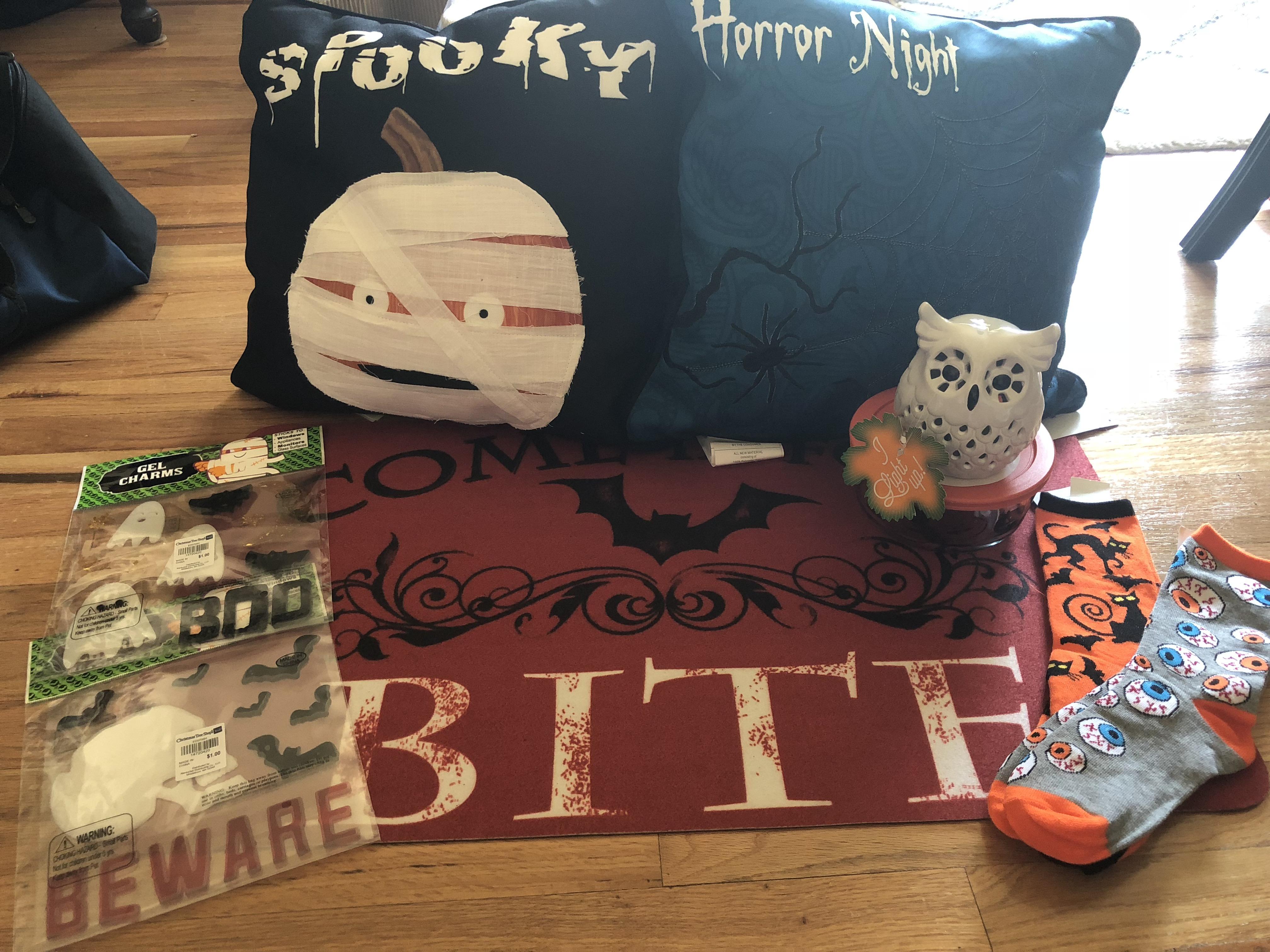 Christmas Tree Shops Halloween haul! LOVING the pillows and the 4