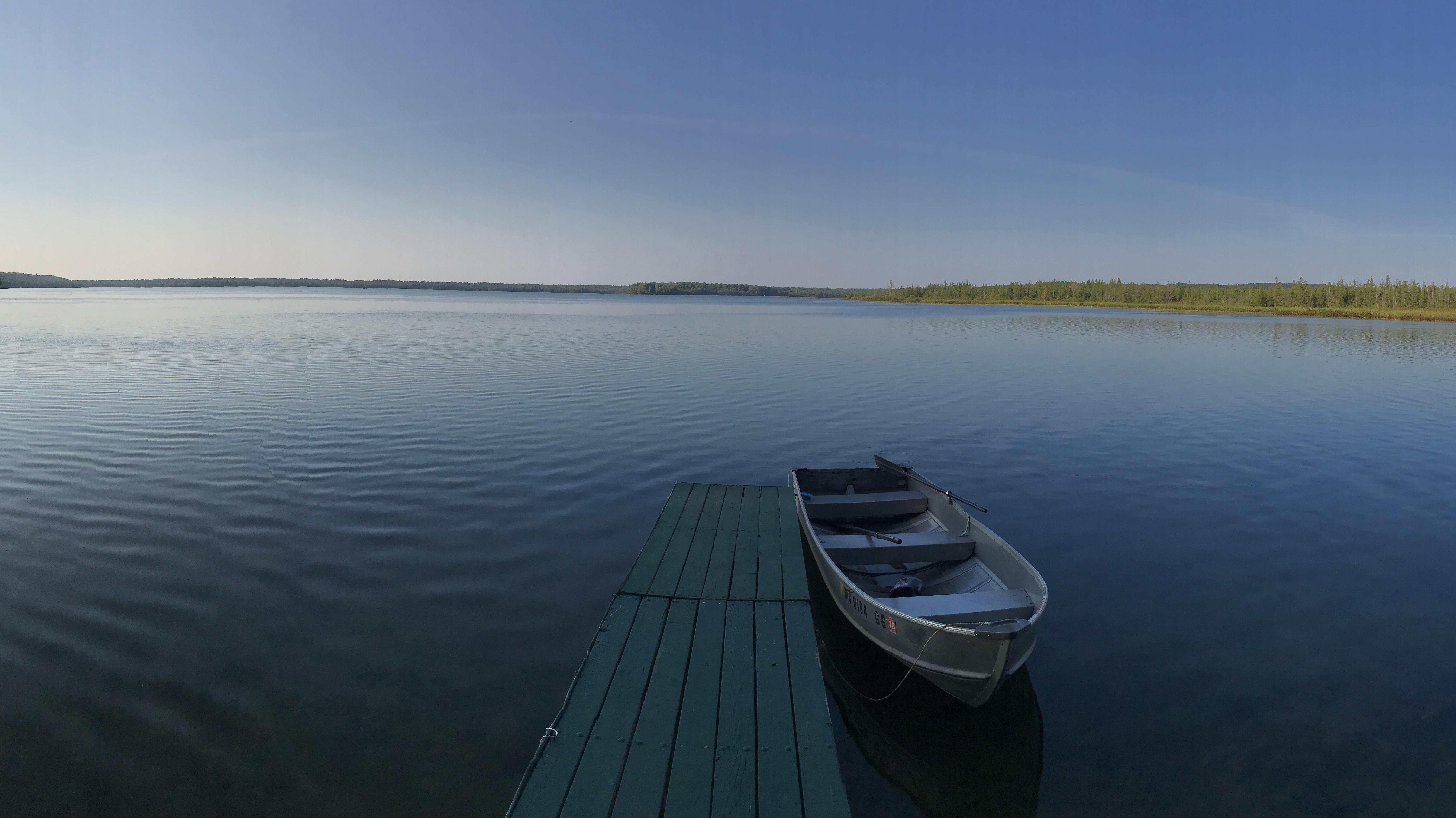 View from the dock on Little Platte Lake r/Michigan