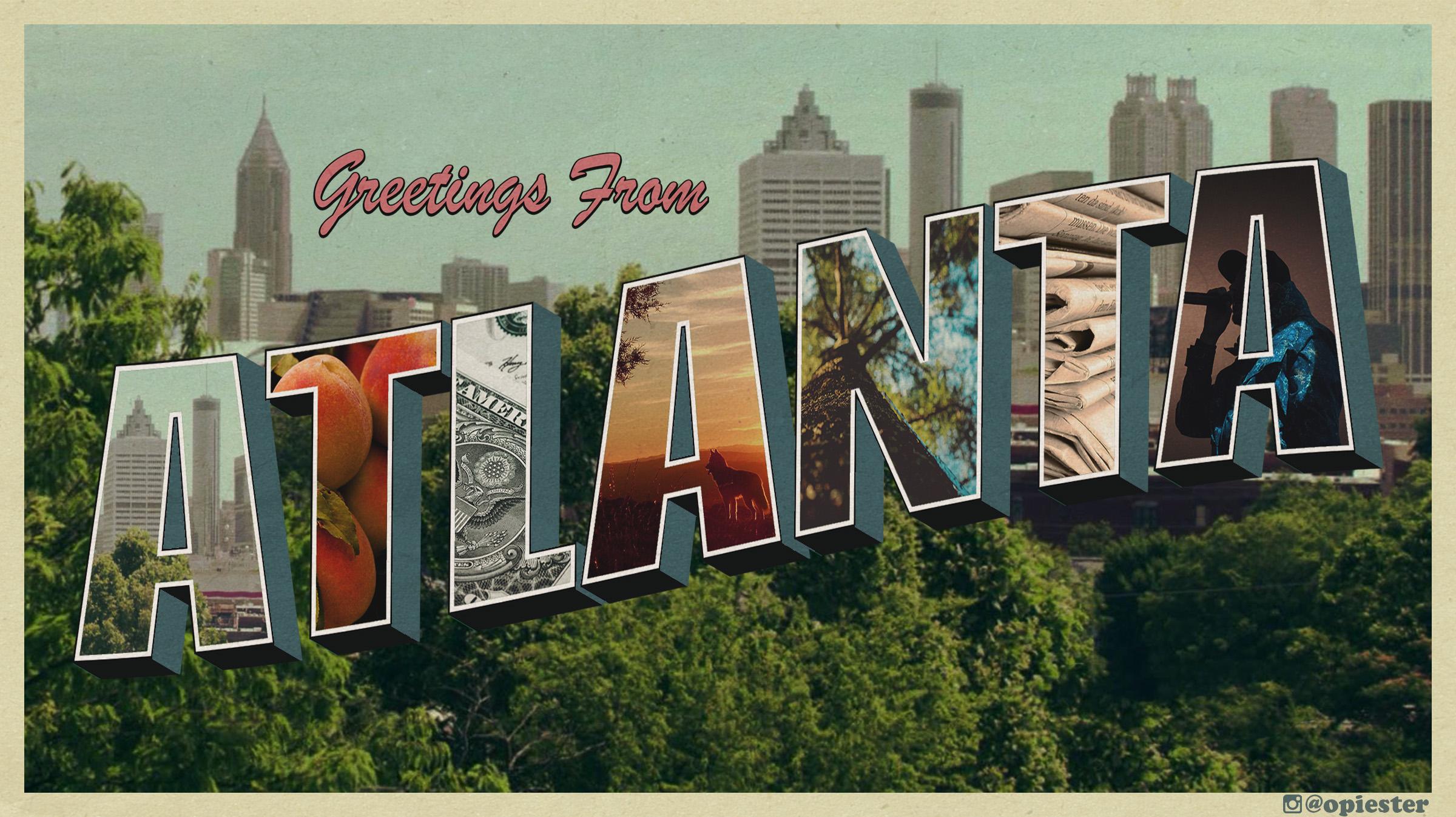 Made an Atlanta Postcard inspired by motif's in the show [OC] AtlantaTV