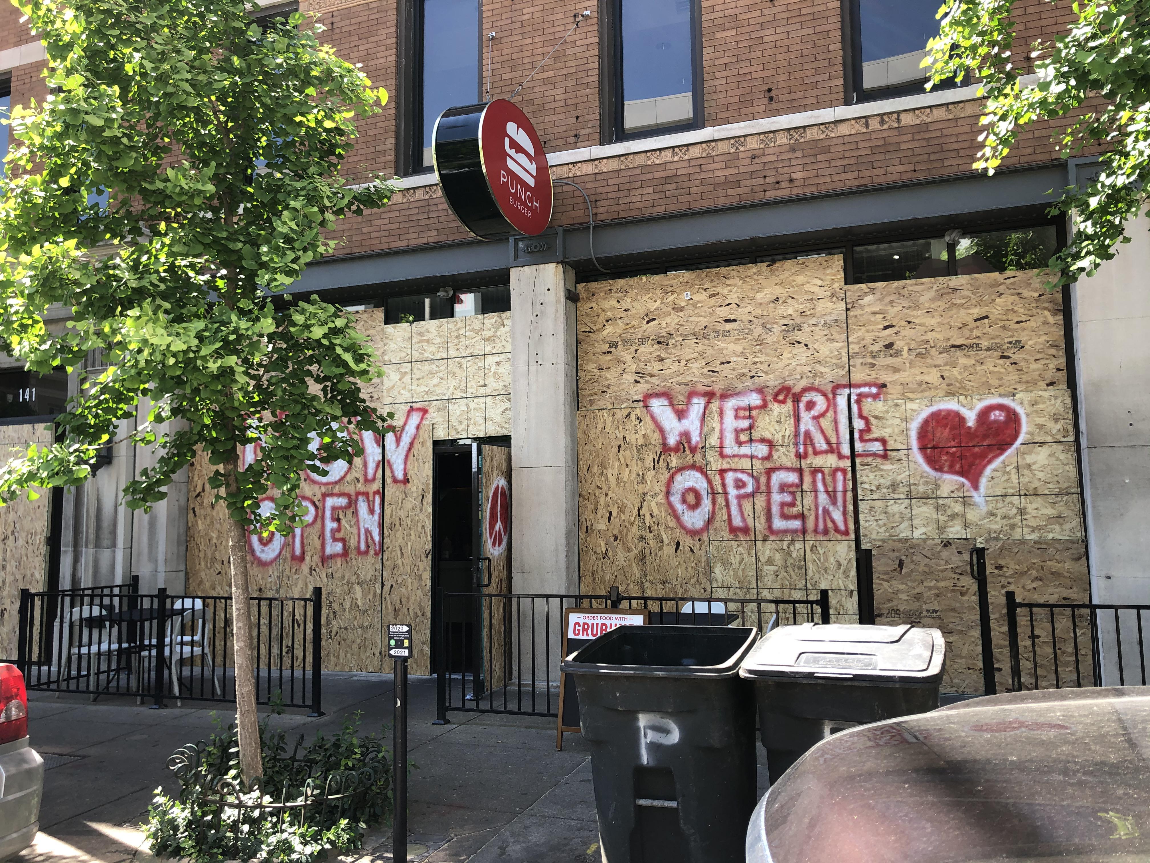 Stores opening back up have to improvise a little r/pics