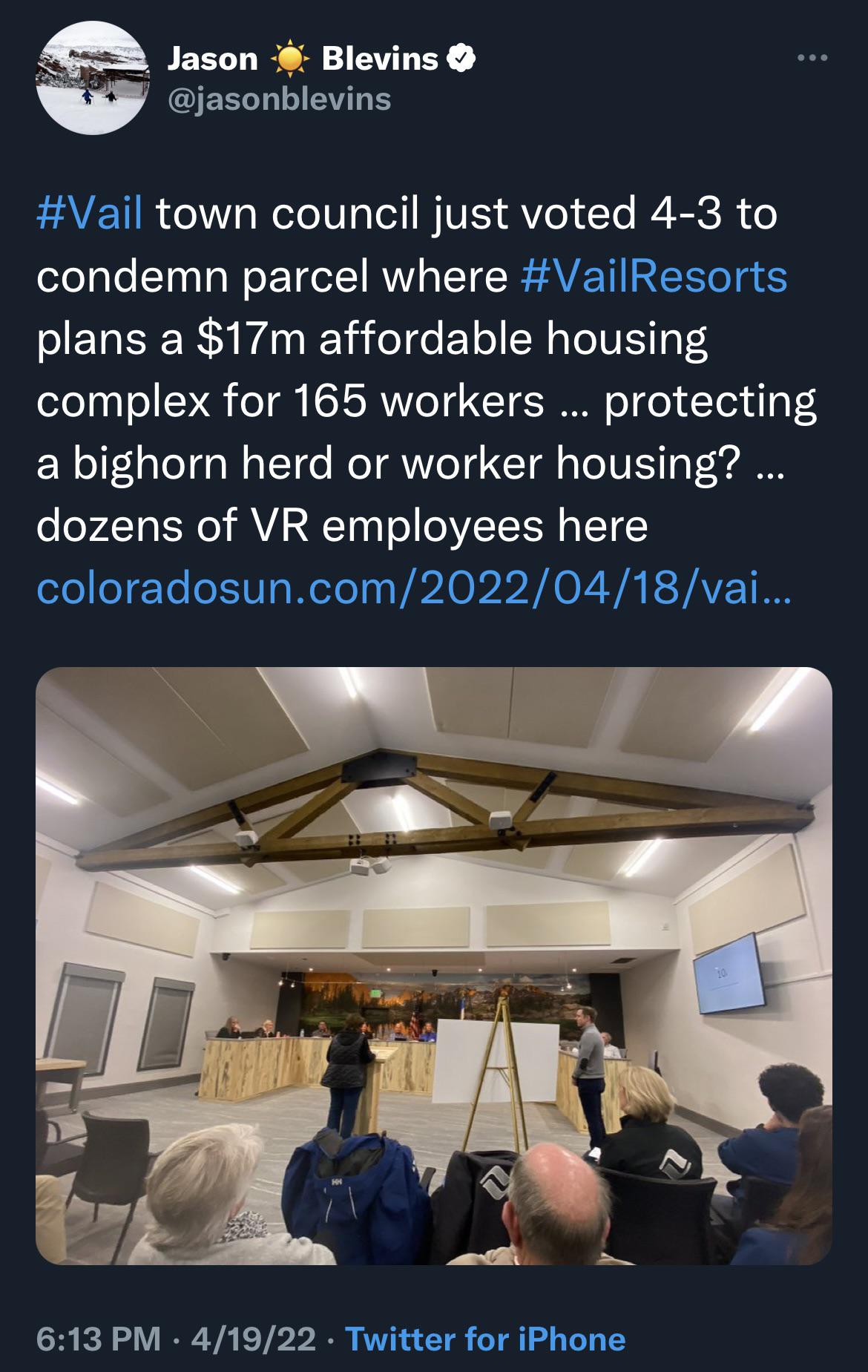 Update on the Vail Resorts affordable housing project in East Vail. r