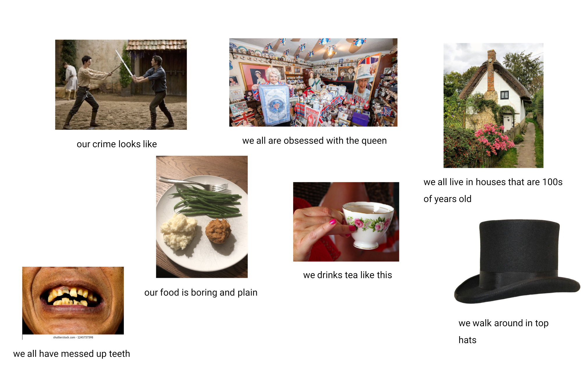 How Americans see British people starter pack r/starterpacks