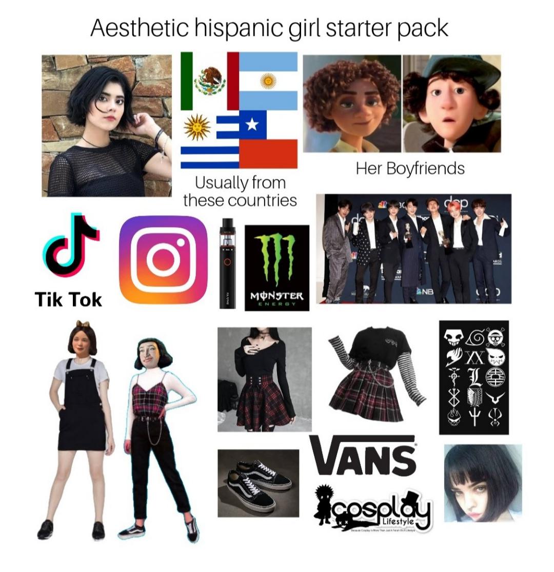 Aesthetic hispanic girl starter pack r/starterpacks