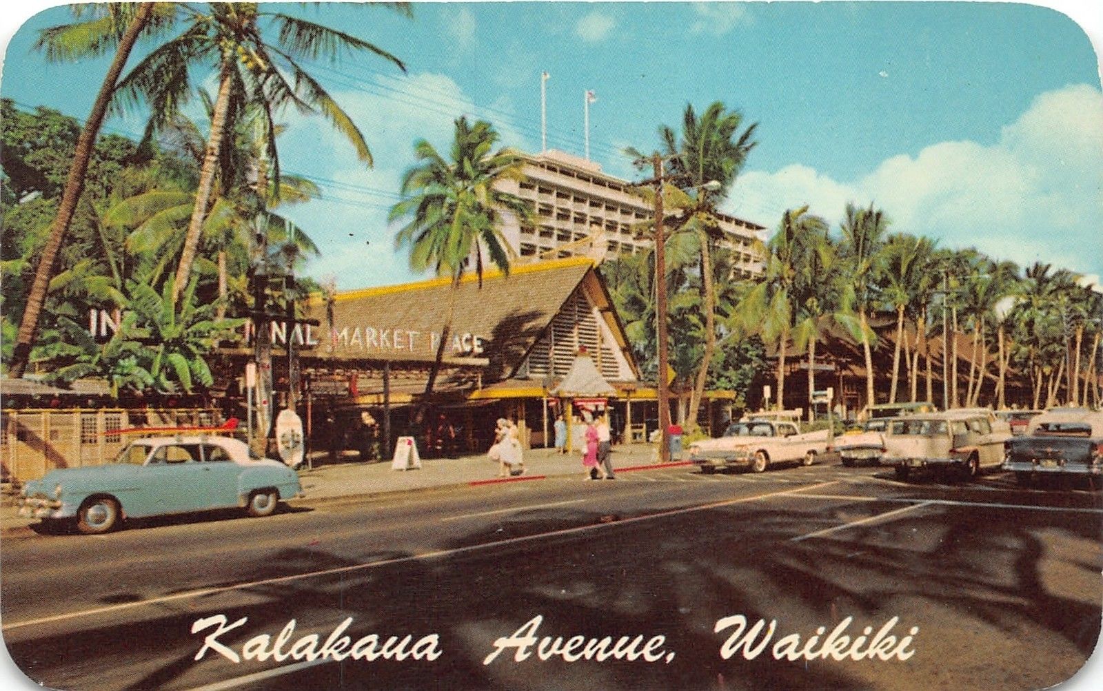 Kalakaua Avenue, Waikiki, Circa 1955 r/Tropical
