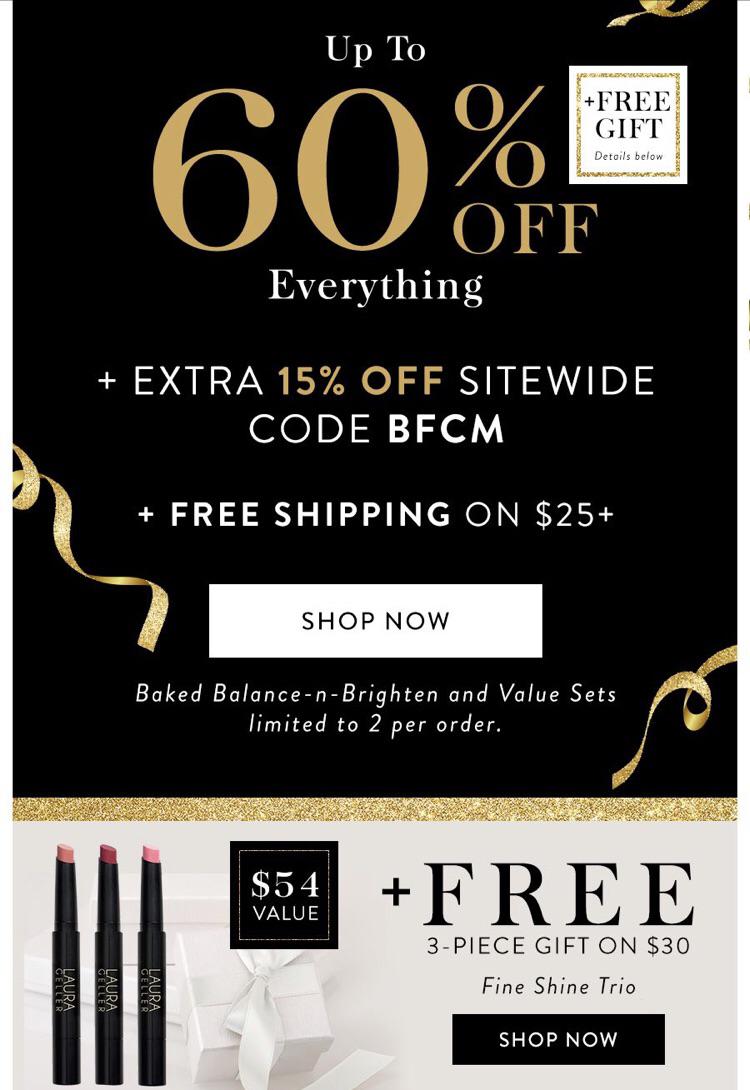 Laura Geller BF Round 2, 60 off everything, extra 15 w/code BFCM