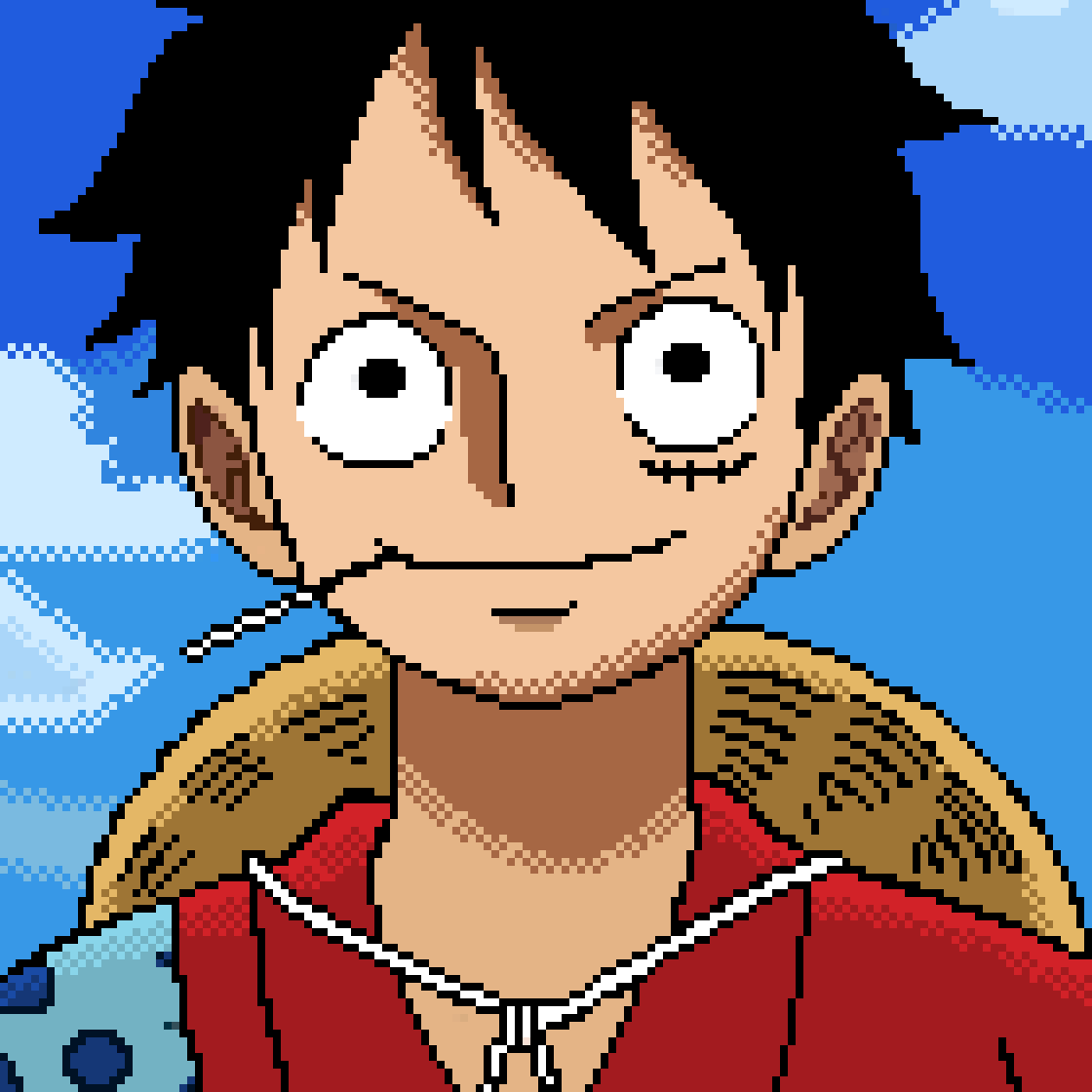 Made this pixel art of Luffy in Wano. OC r/OnePiece
