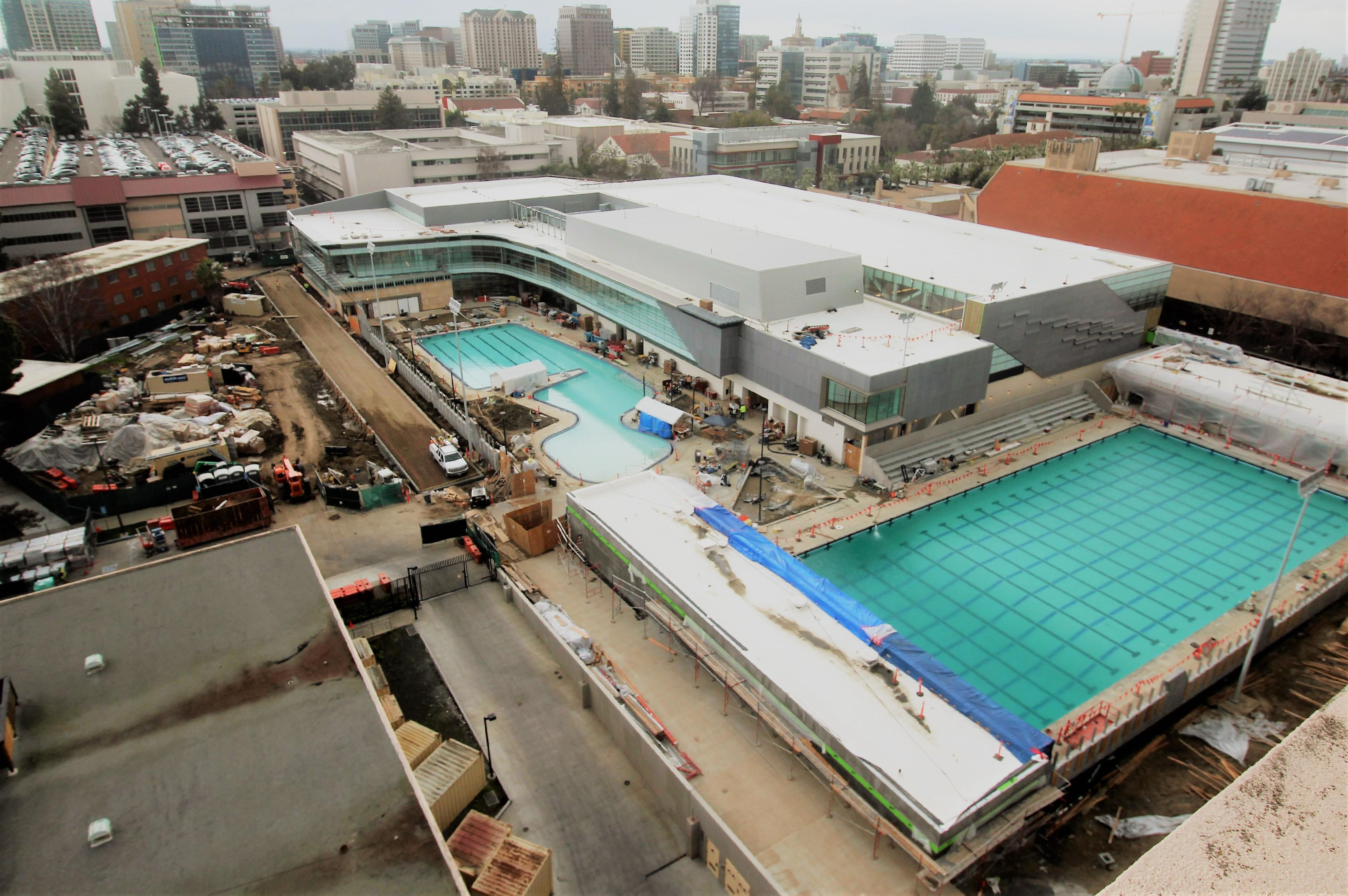 Rec Center Pools are filled. I'm so ready to go for a swim in these SJSU