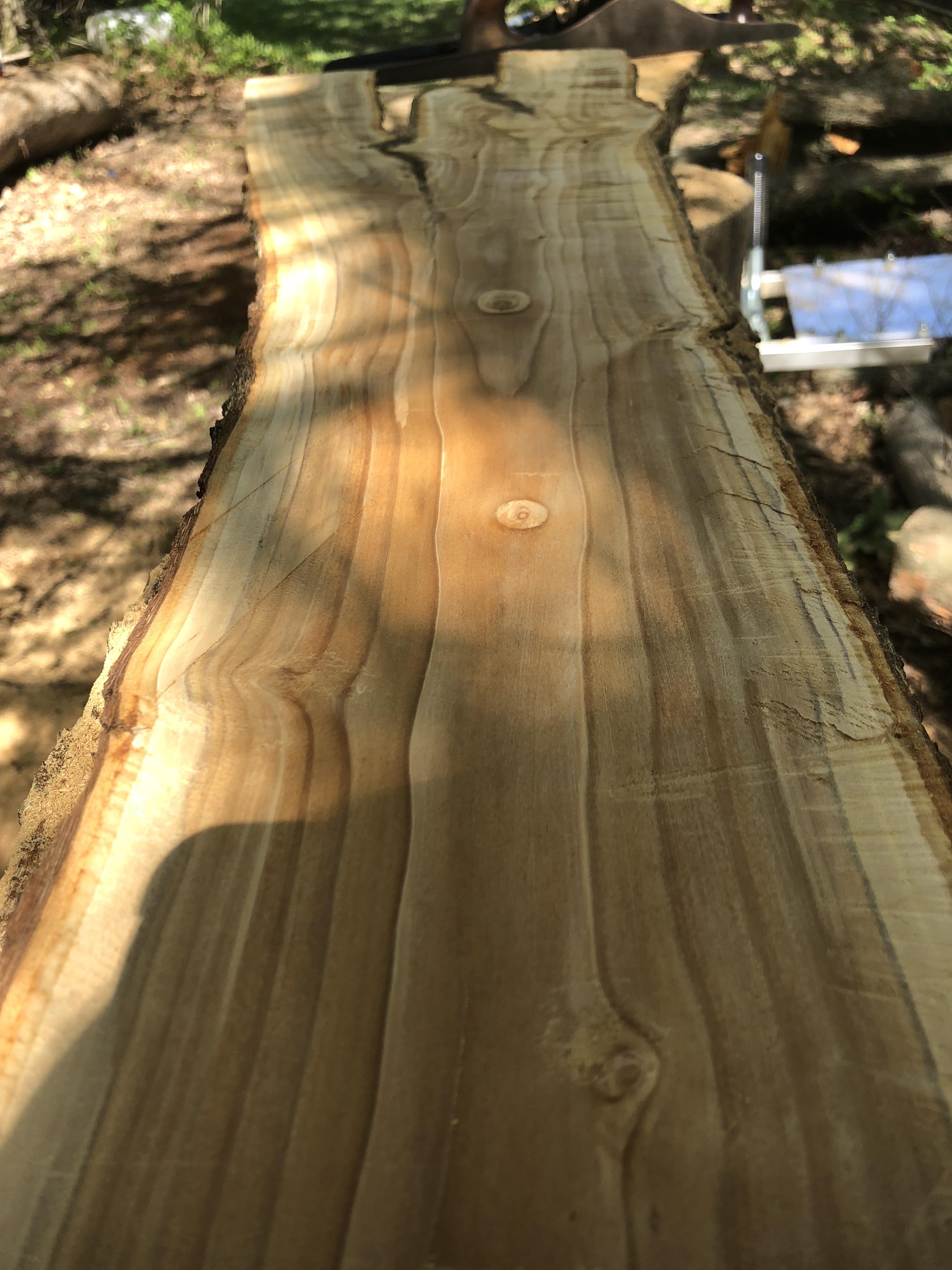 I cut some slabs from a pear tree. Looks better than I expected. r