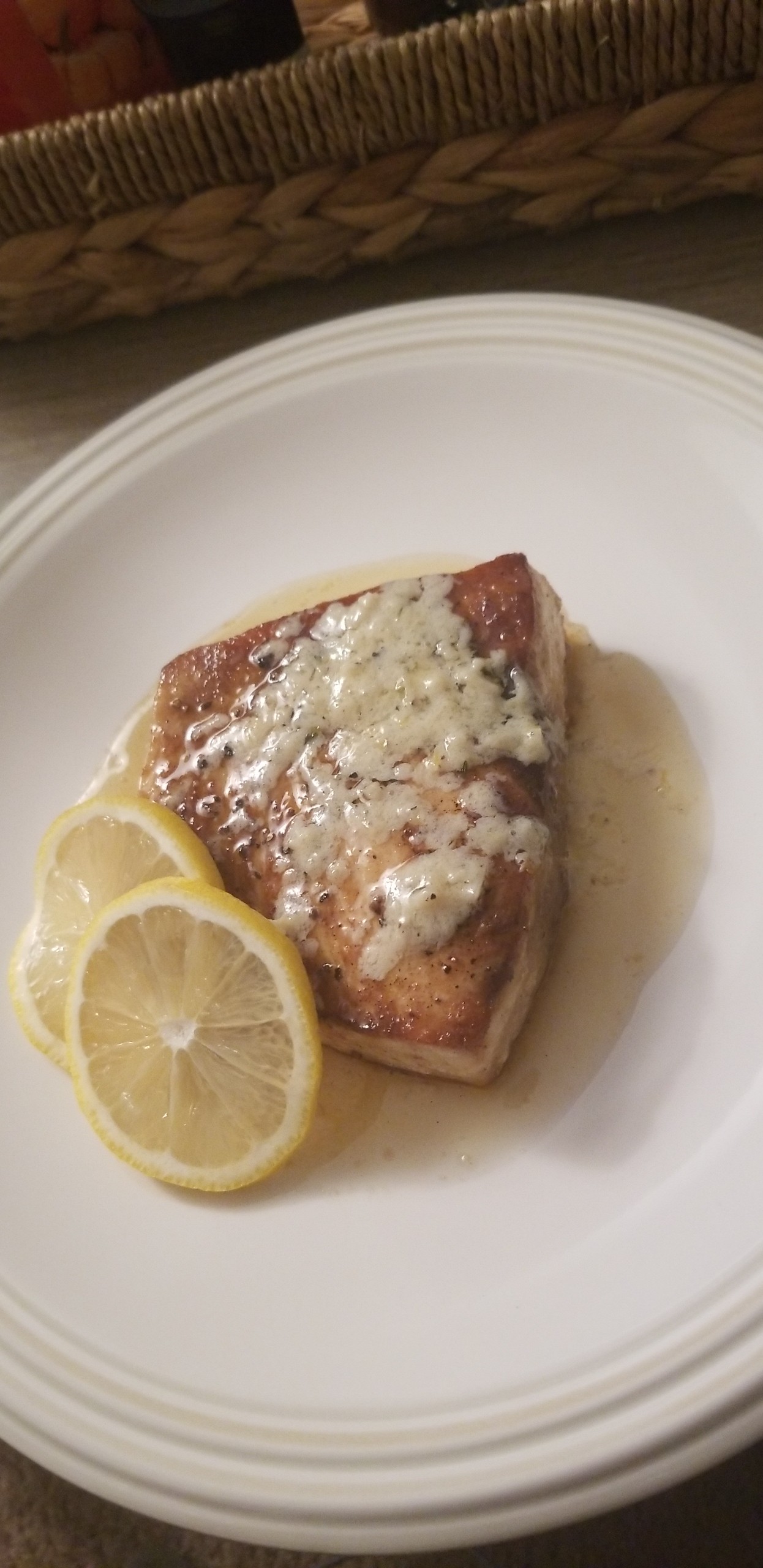 Swordfish with lemon butter cream sauce r/tonightsdinner