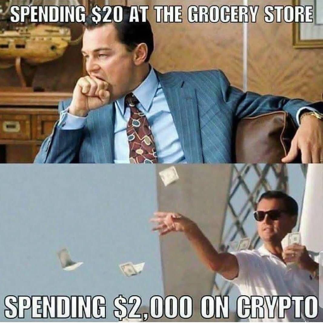 How I feel spending 20 at grocery store Vs. spending 2,000 on Bitcoin