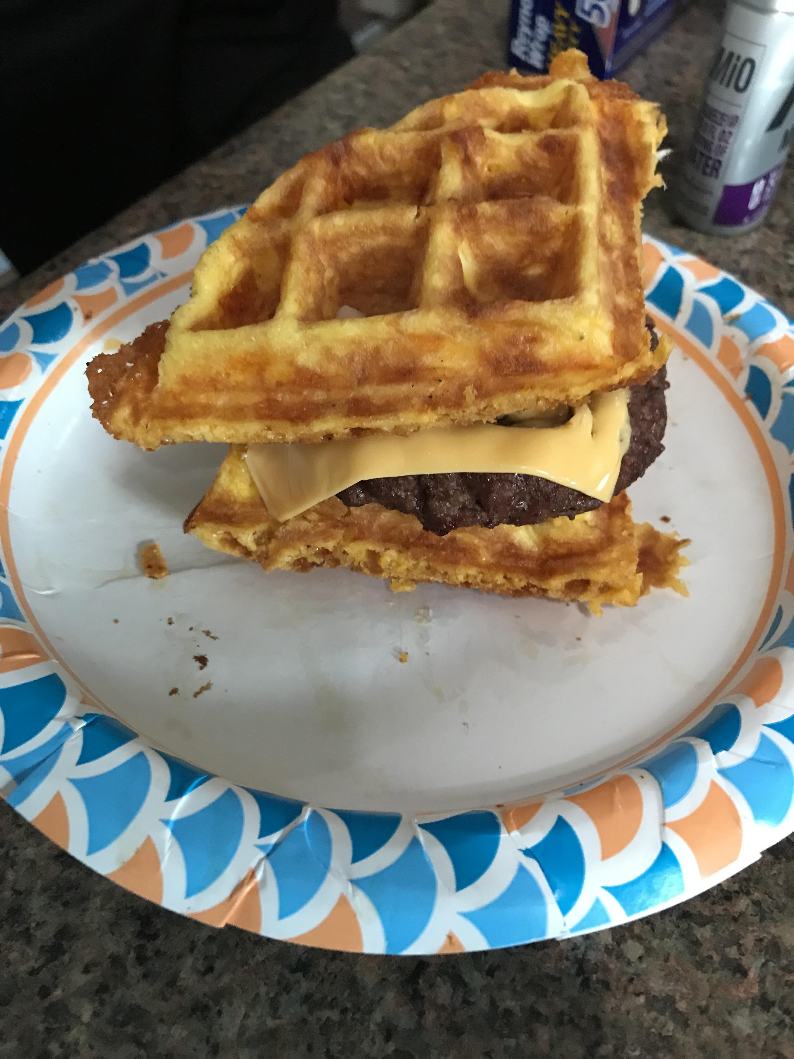 First Chaffle Burger! r/Chaffles