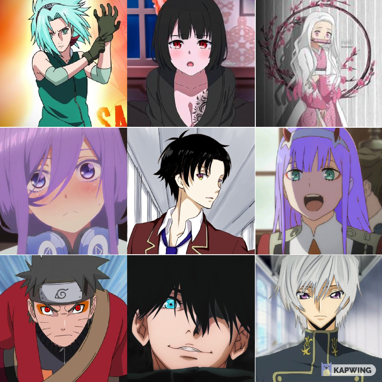 3×3 anime characters with their hair color changed r/animeshitmemes
