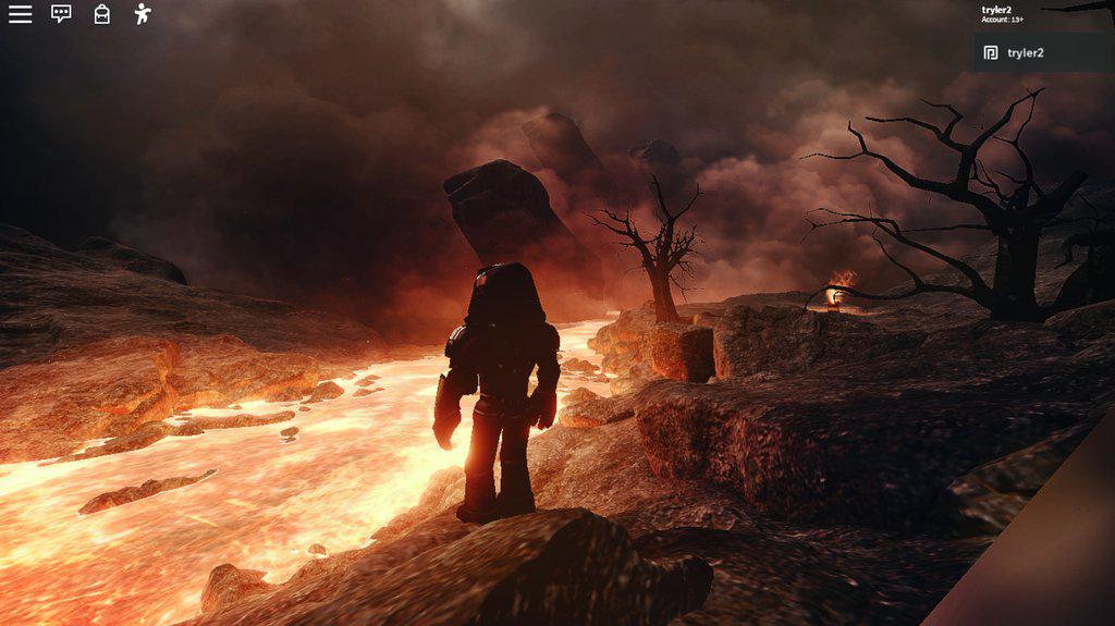 Made some lava landscape (wip) r/roblox