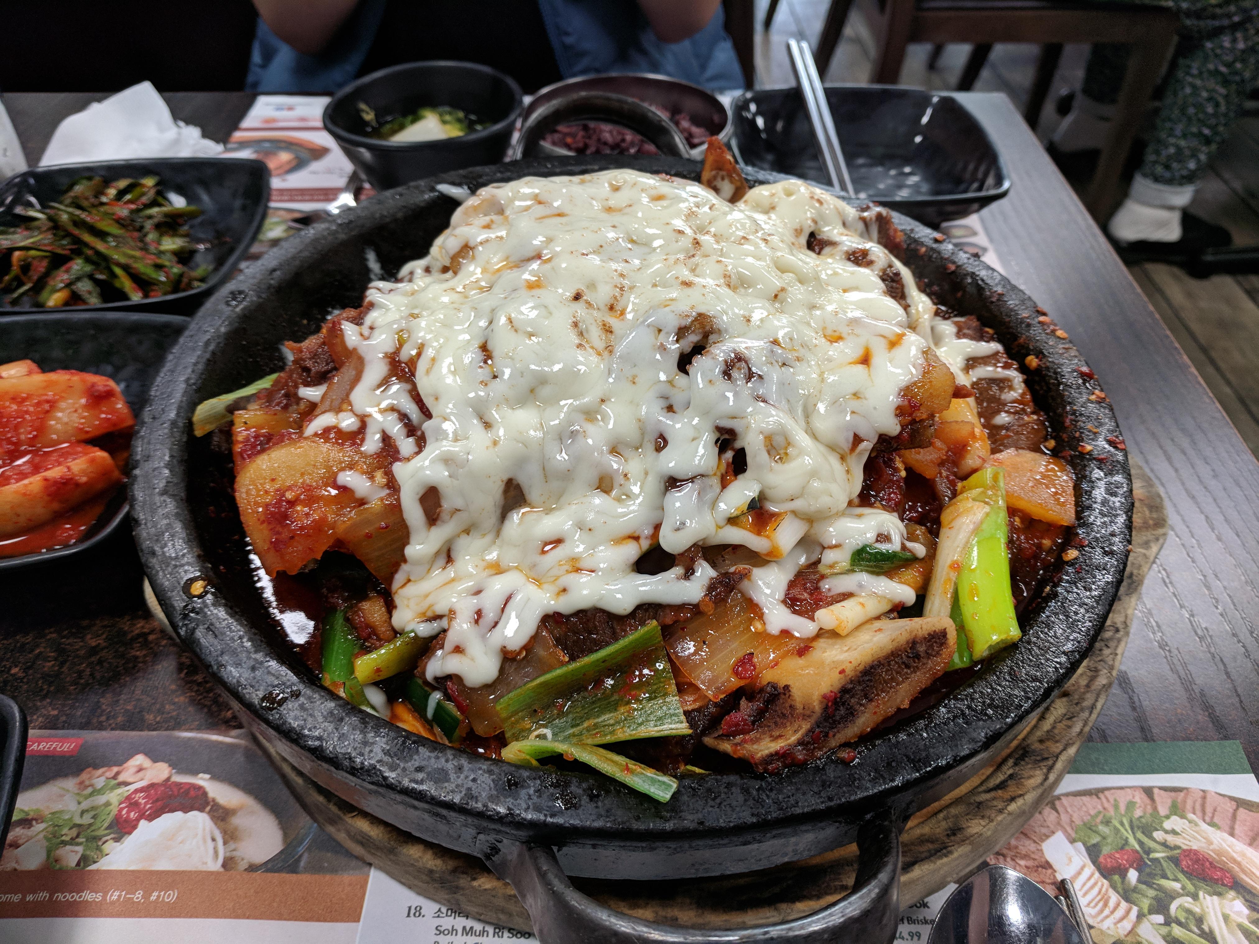 Korean spicy braised short ribs with cheese (Kalbi jjim) from Sun Nong