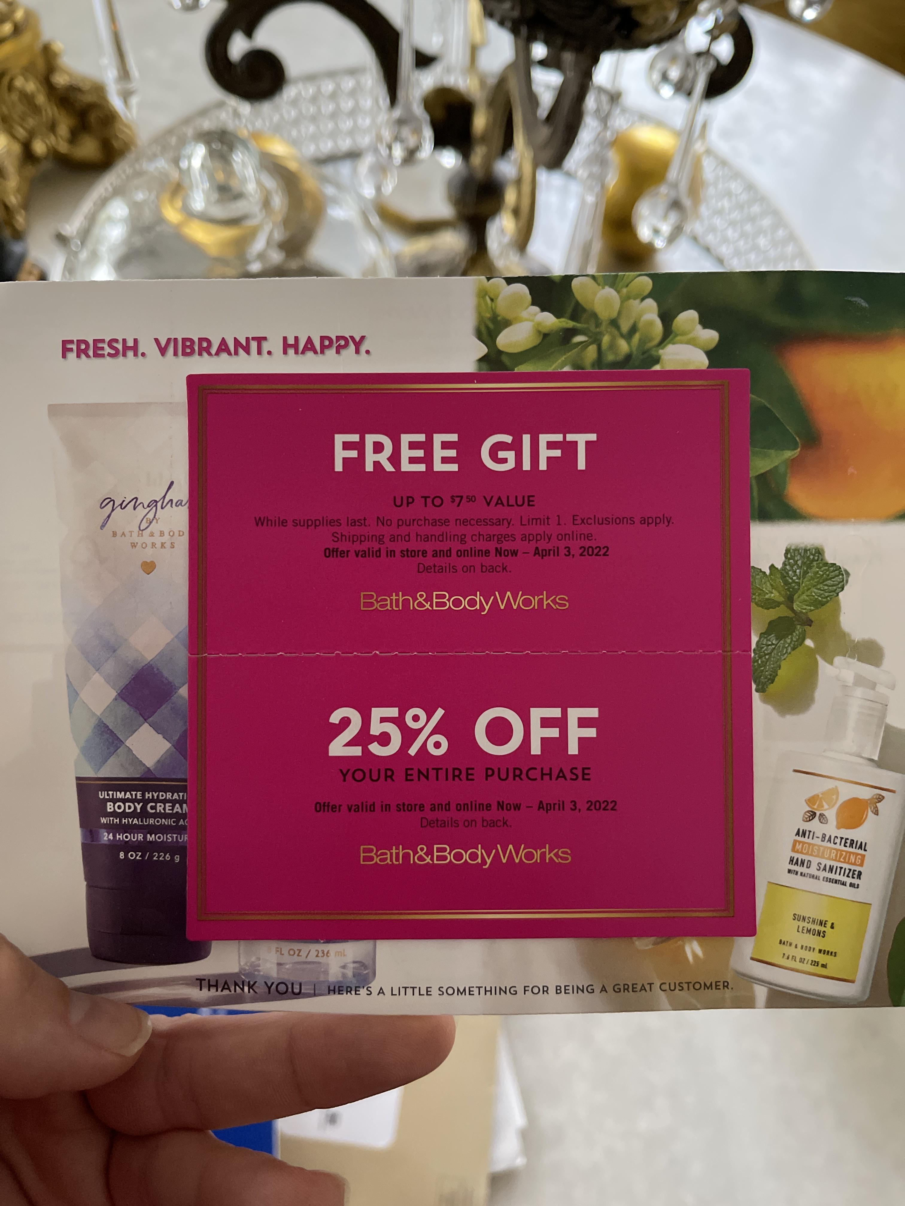 Yay got a 25 off coupon (California) r/bathandbodyworks