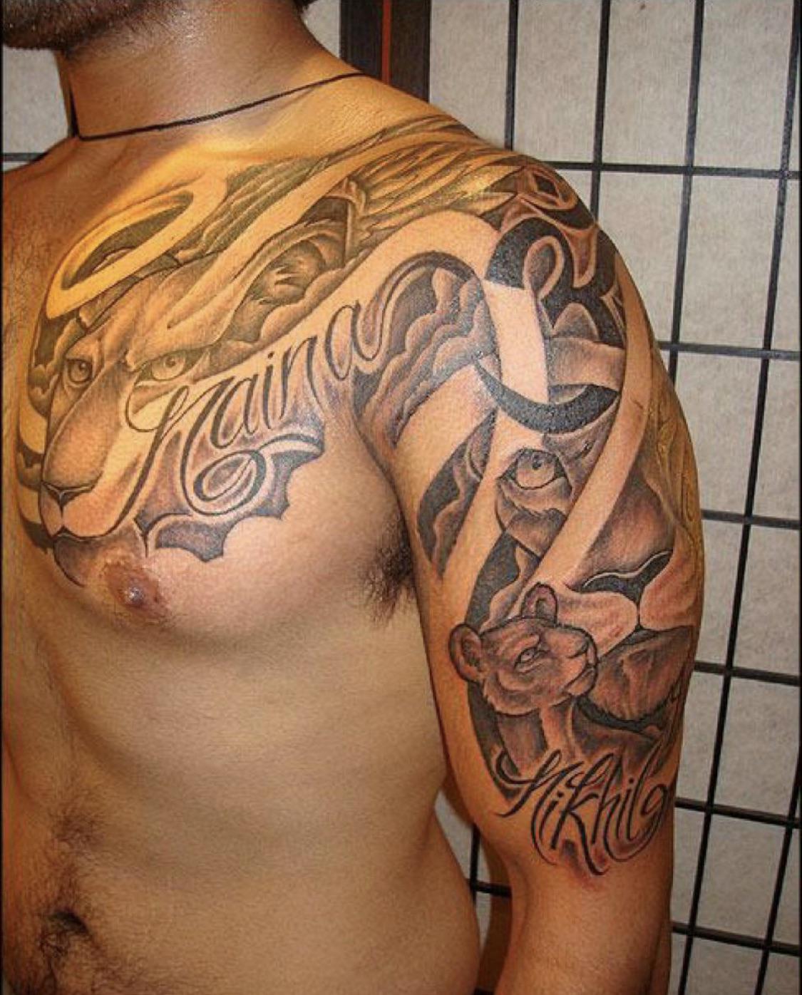Religious Half Chest Tattoos