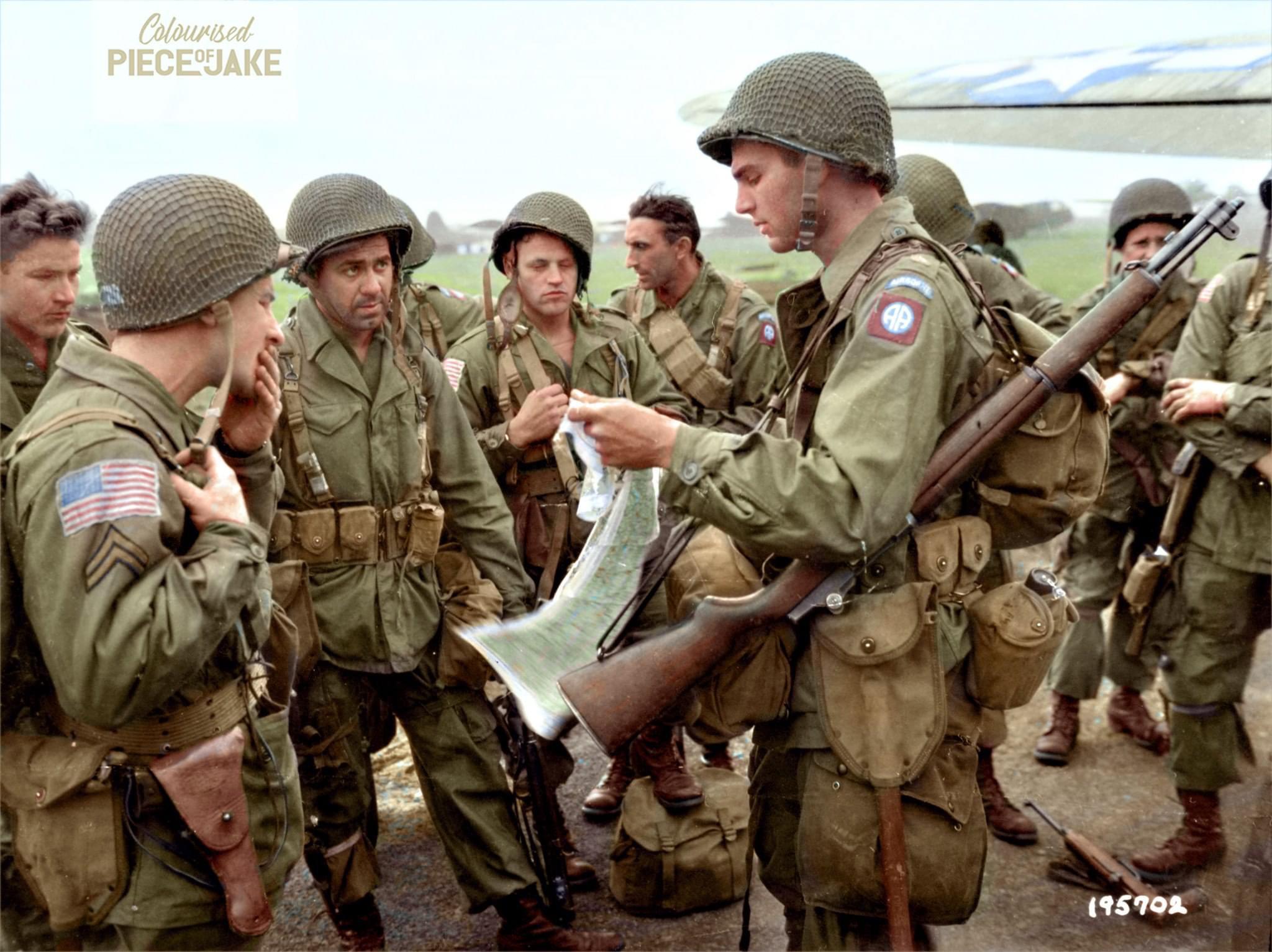 Paratroopers of the 82nd Airborne receive a final briefing before Operation Market Garden