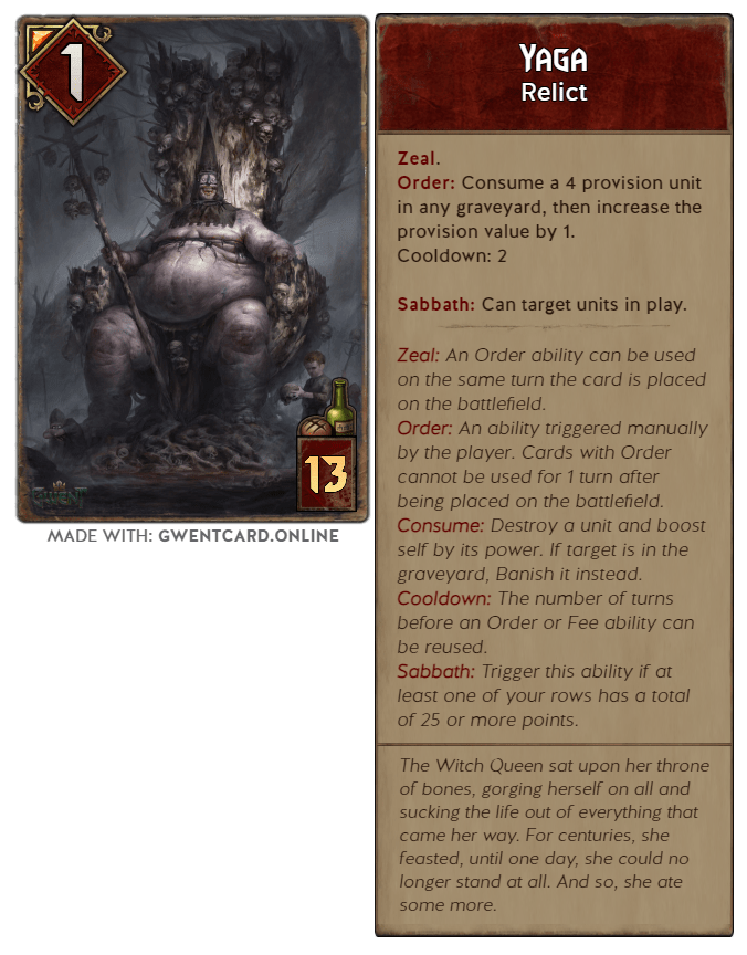 Yaga Buff Proposal r/gwent