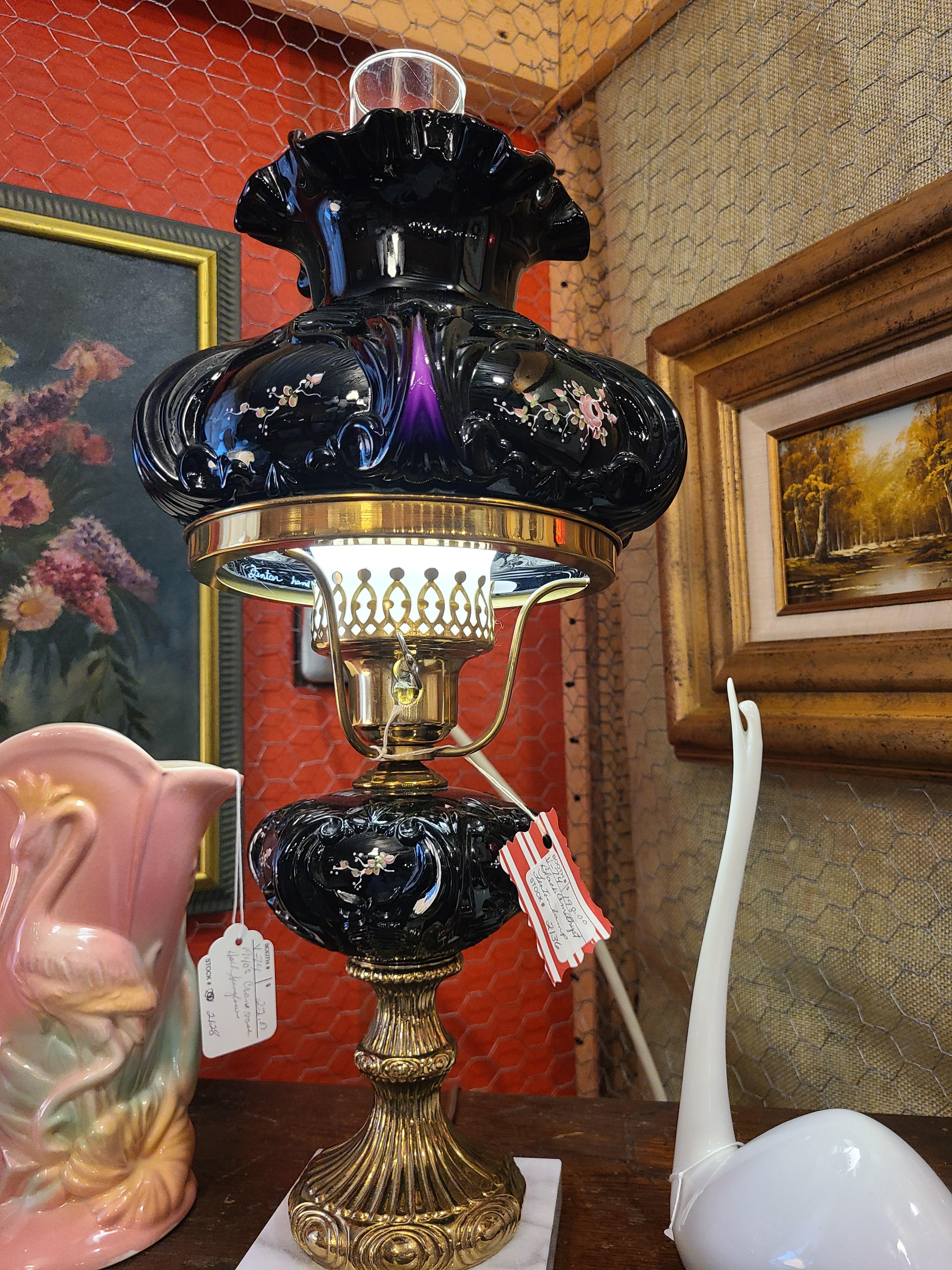 Saw this Fenton lamp at an antique store. I didn't really need one and