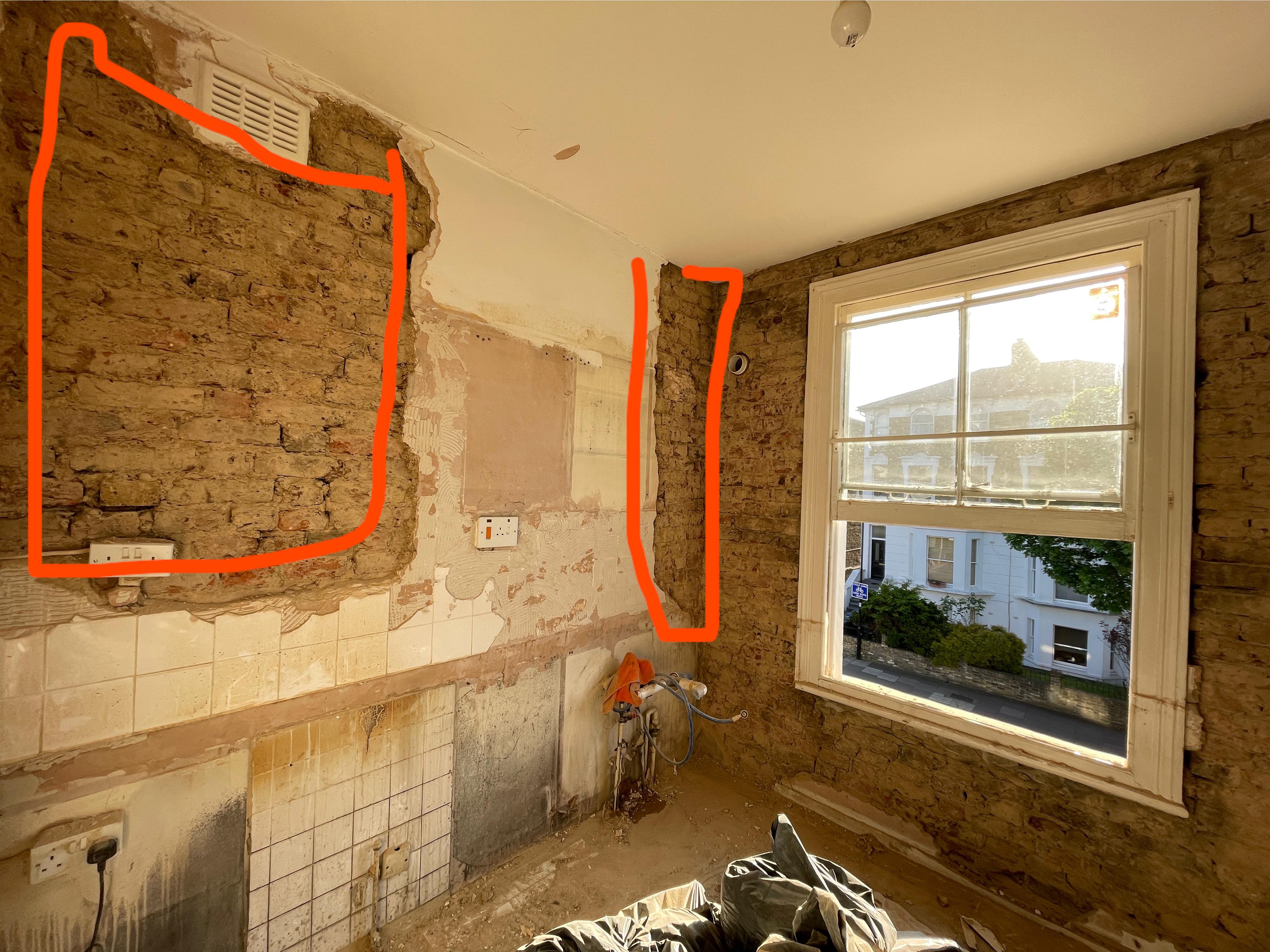 Can I put insulating plasterboard around this cement section? r/DIYUK