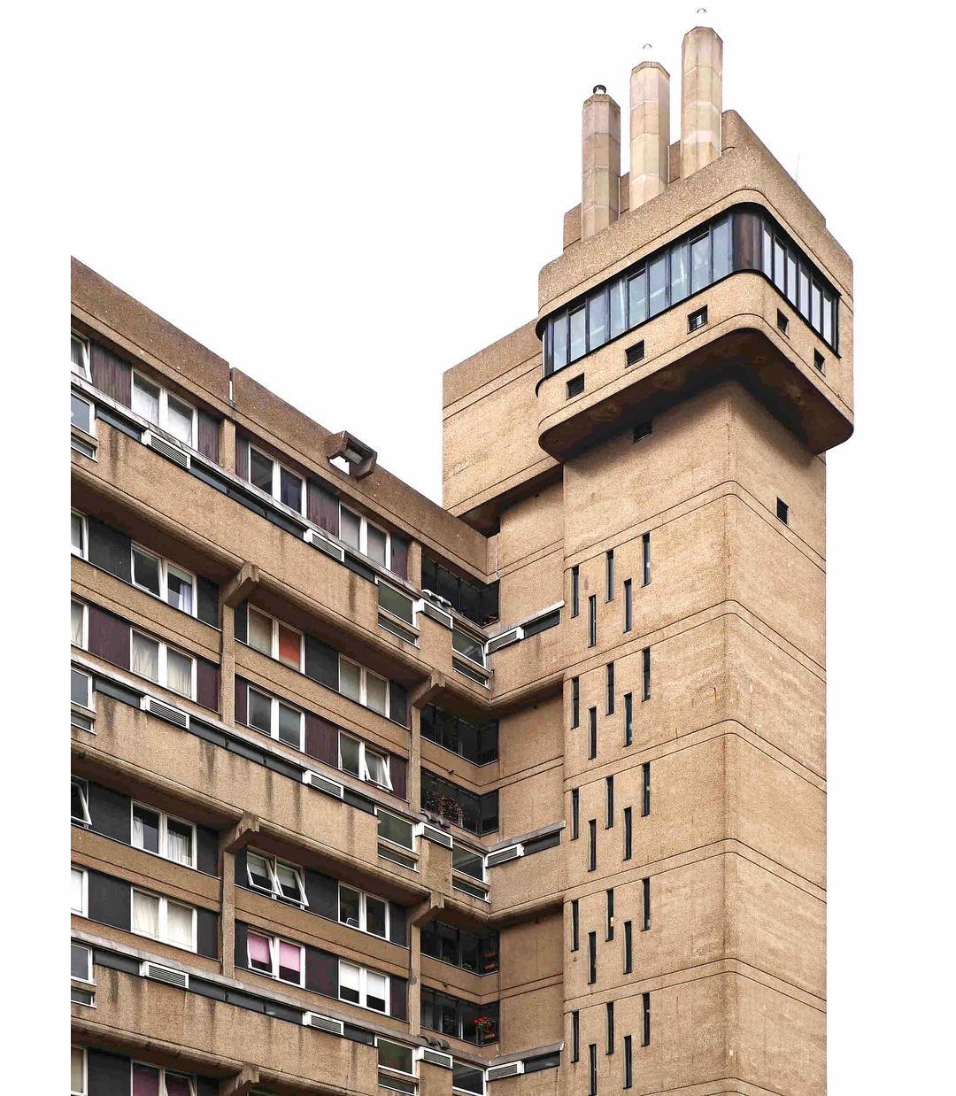 Glenkerry House in Poplar East London. By the studio of Erno Goldfinger