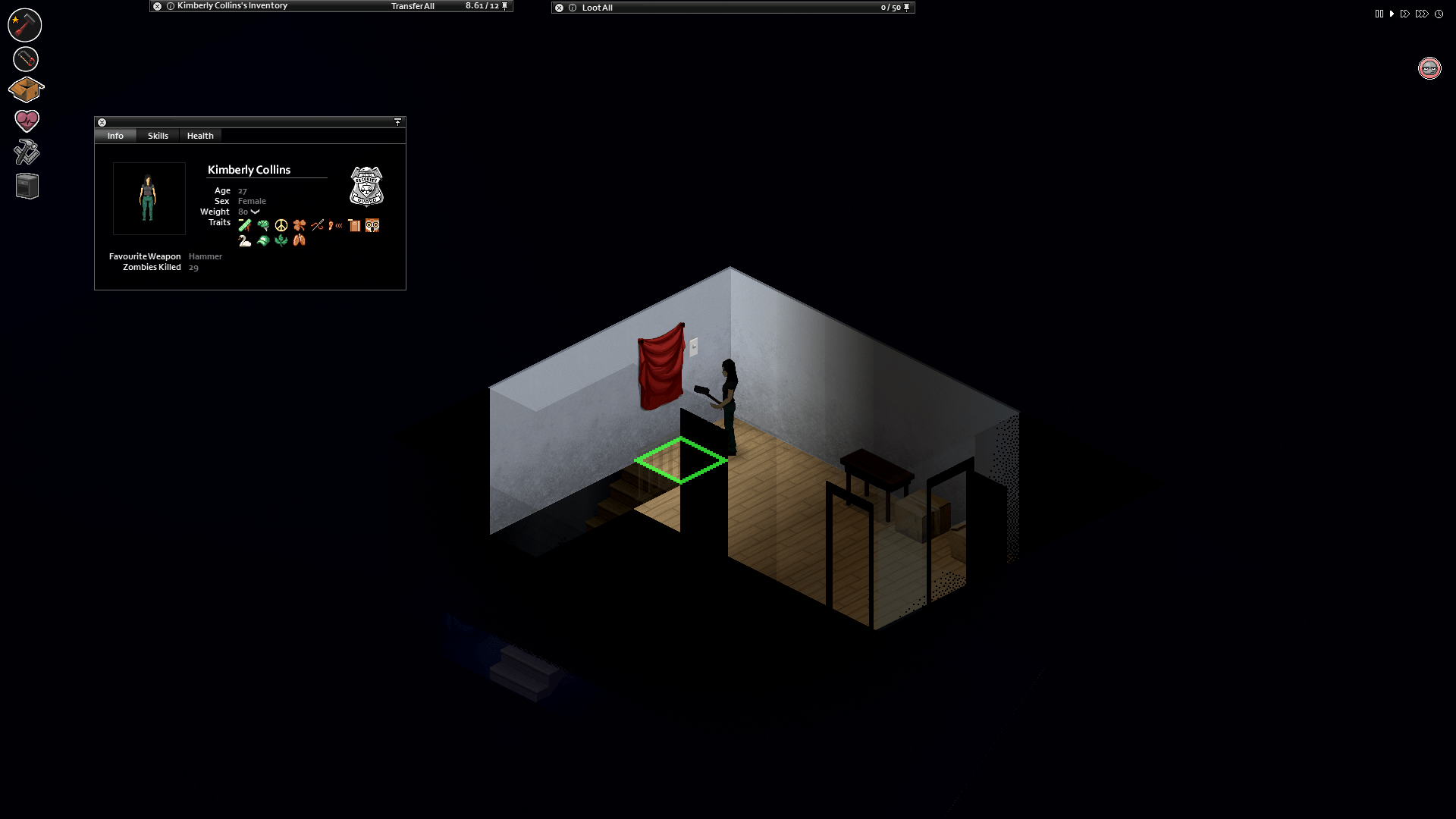 How do I destroy the floor tile beneath a window without taking down