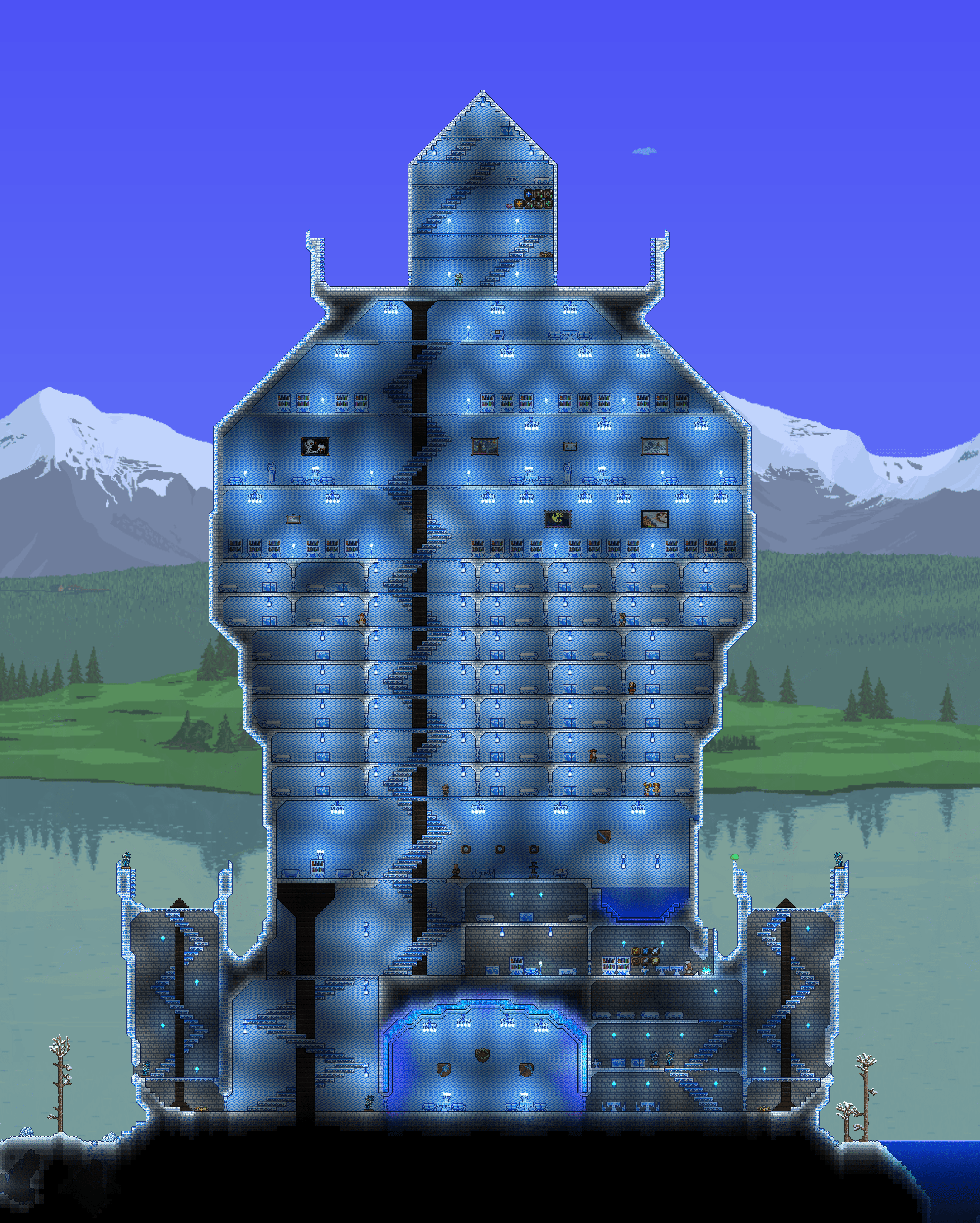 Ice Castle in the snow r/Terraria