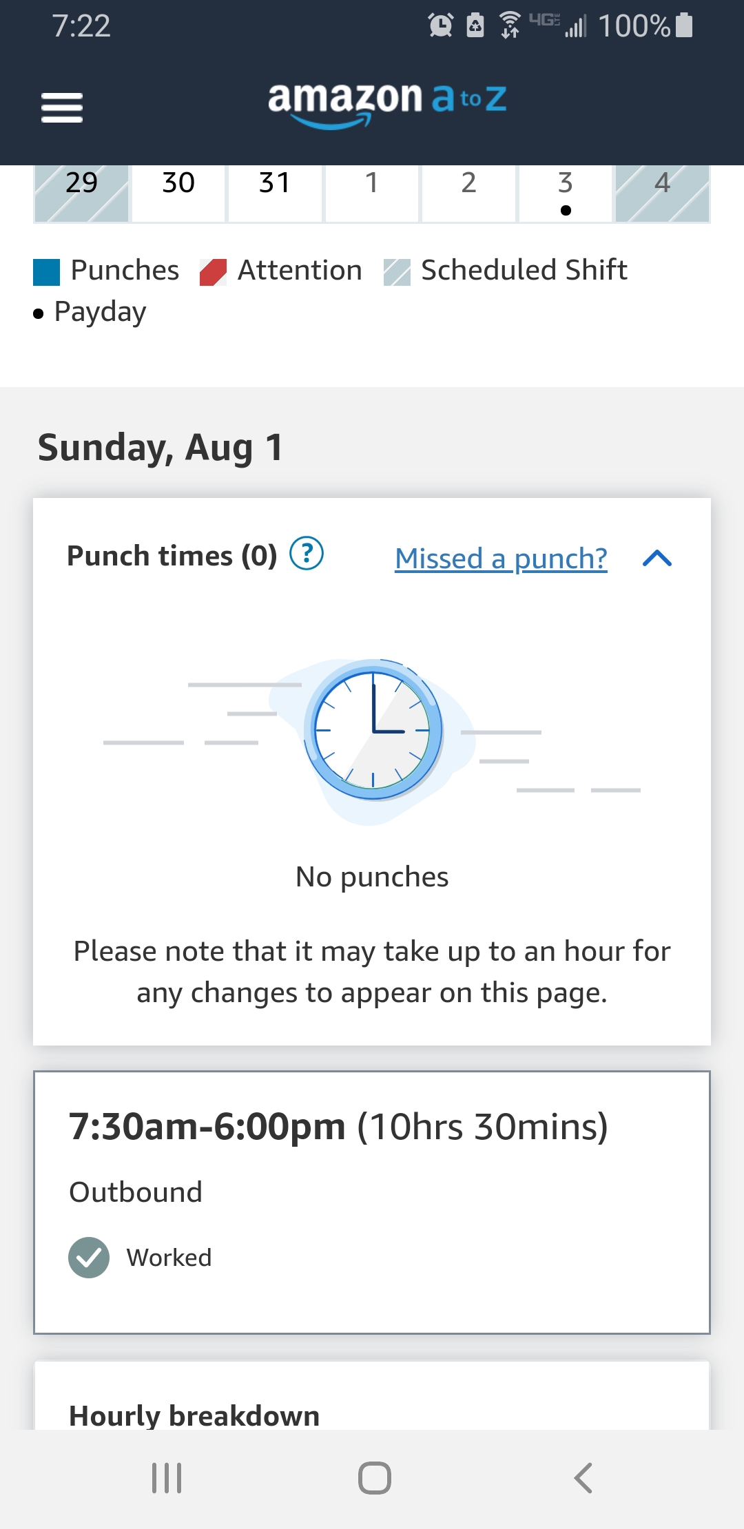 Help! A to Z says I worked today, but I didn't because I caught a