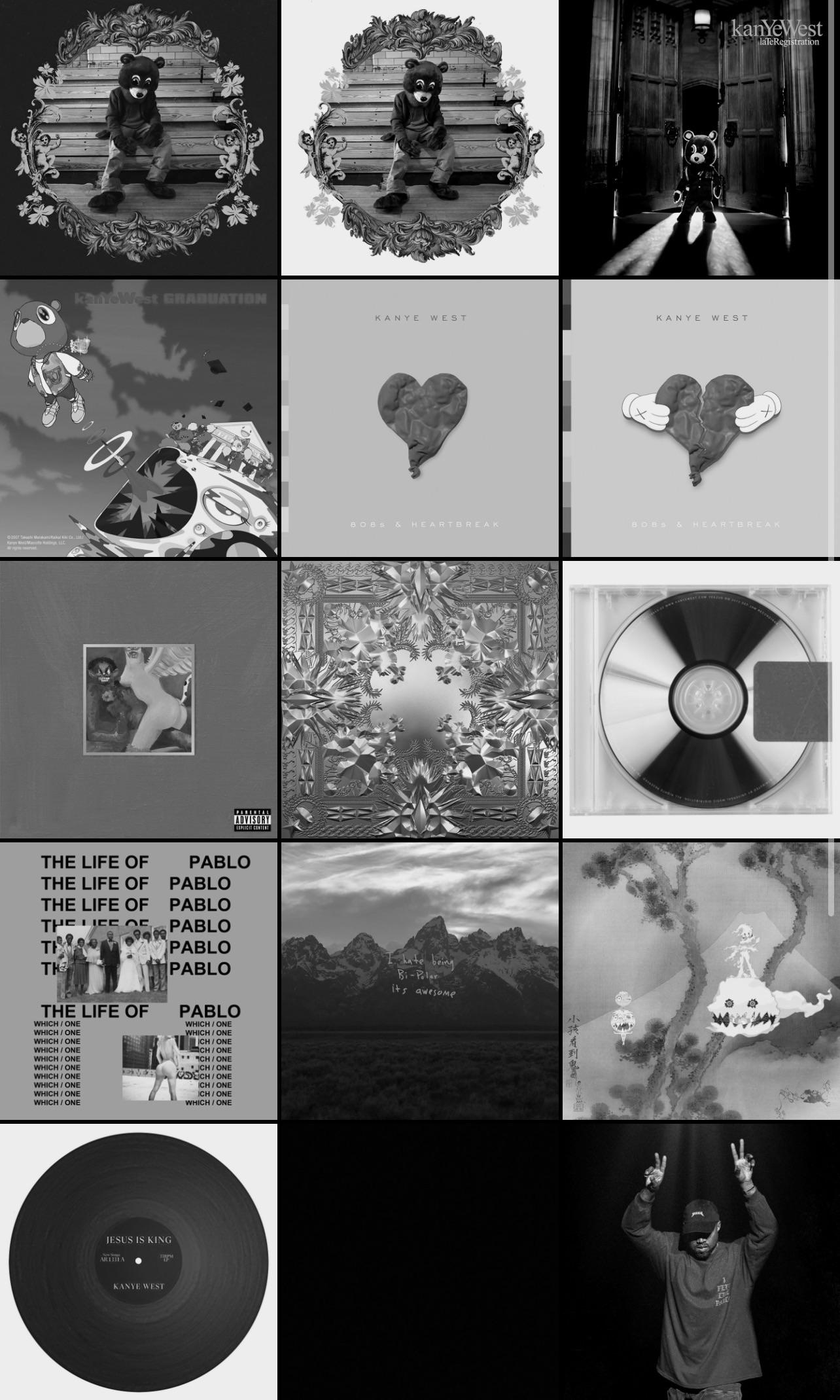 Which Kanye album cover looks the best in black & white? r/WestSubEver