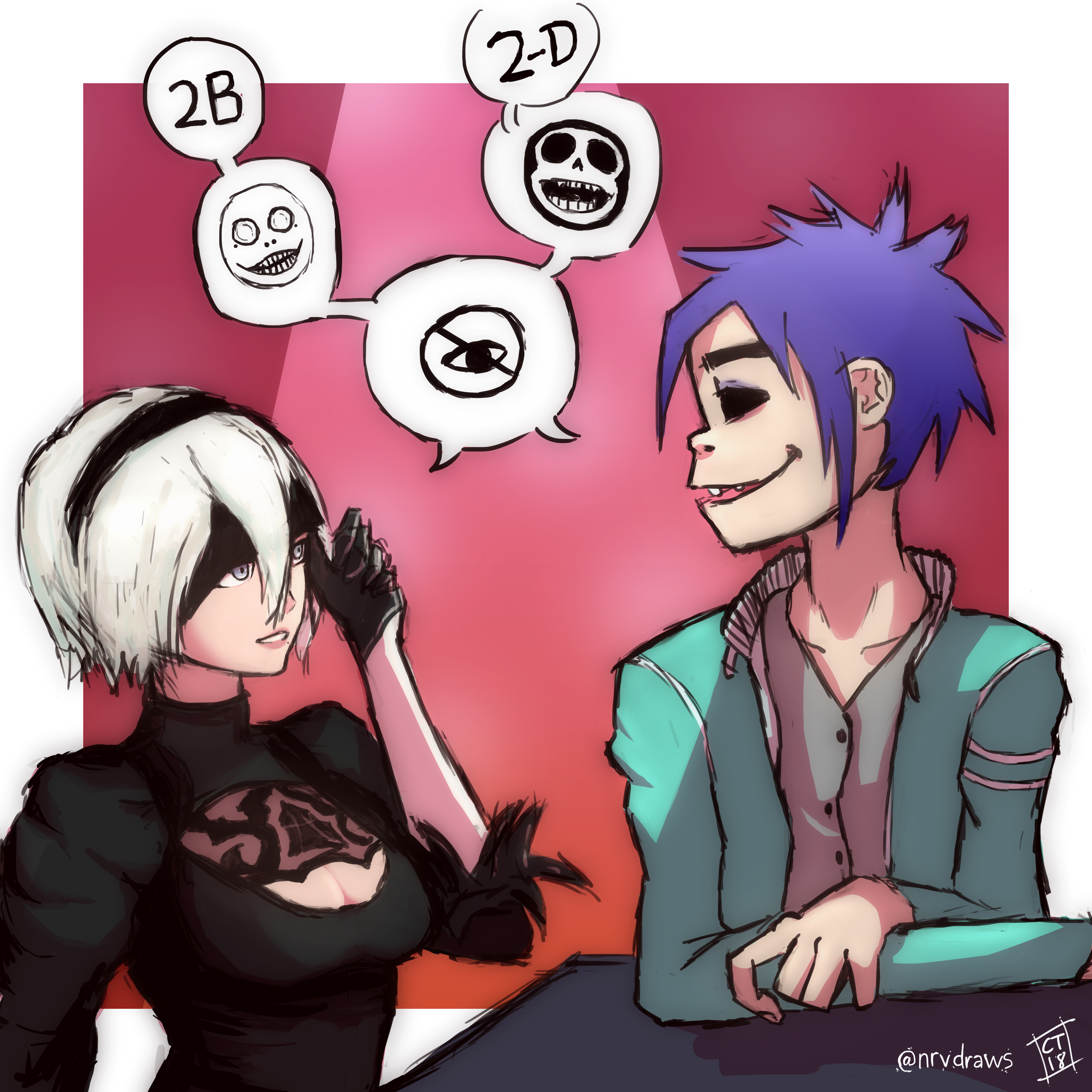 2D meets 2B gorillaz