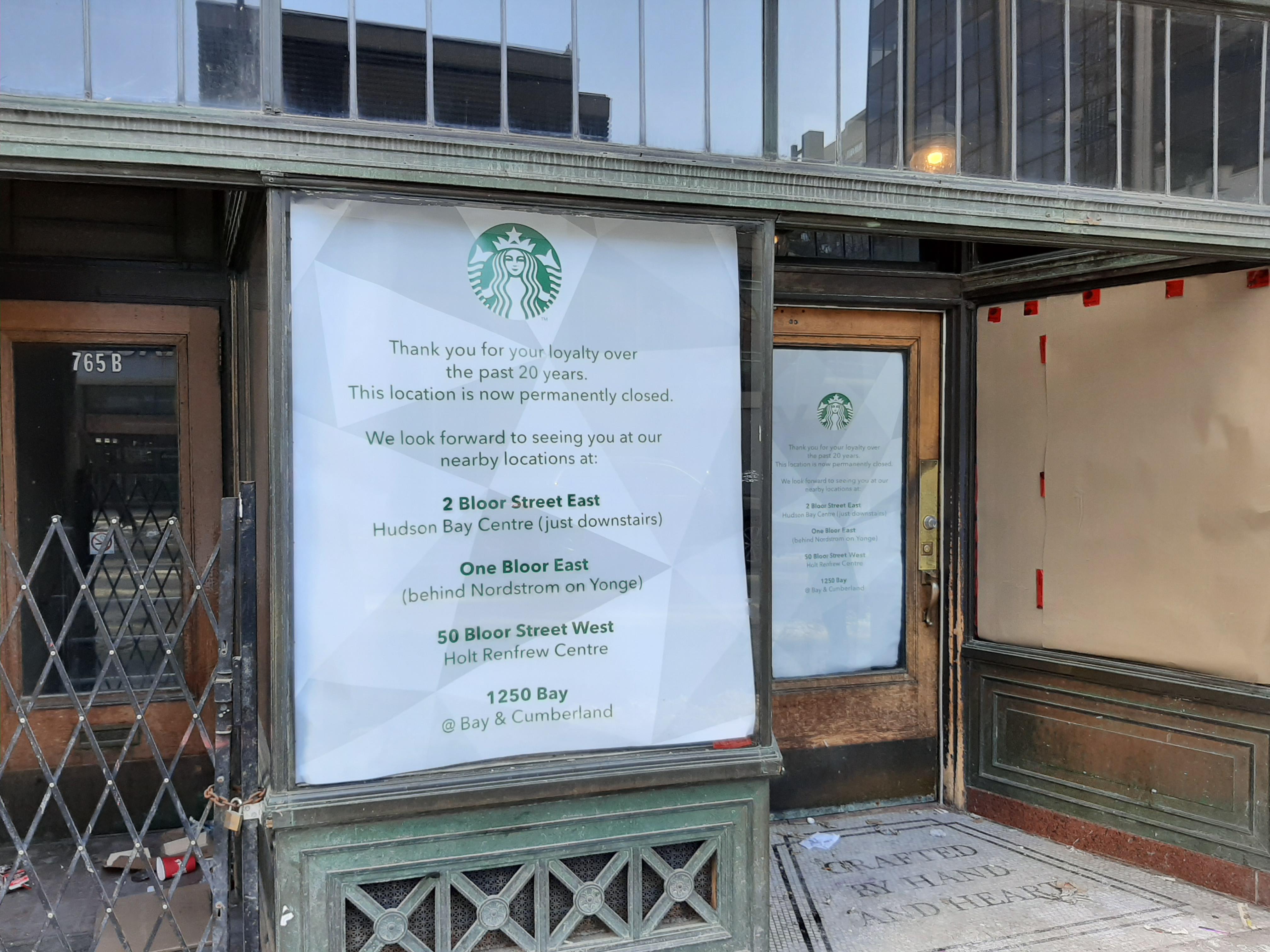RIP Starbucks at Yonge/Bloor (765 Yonge). r/toronto