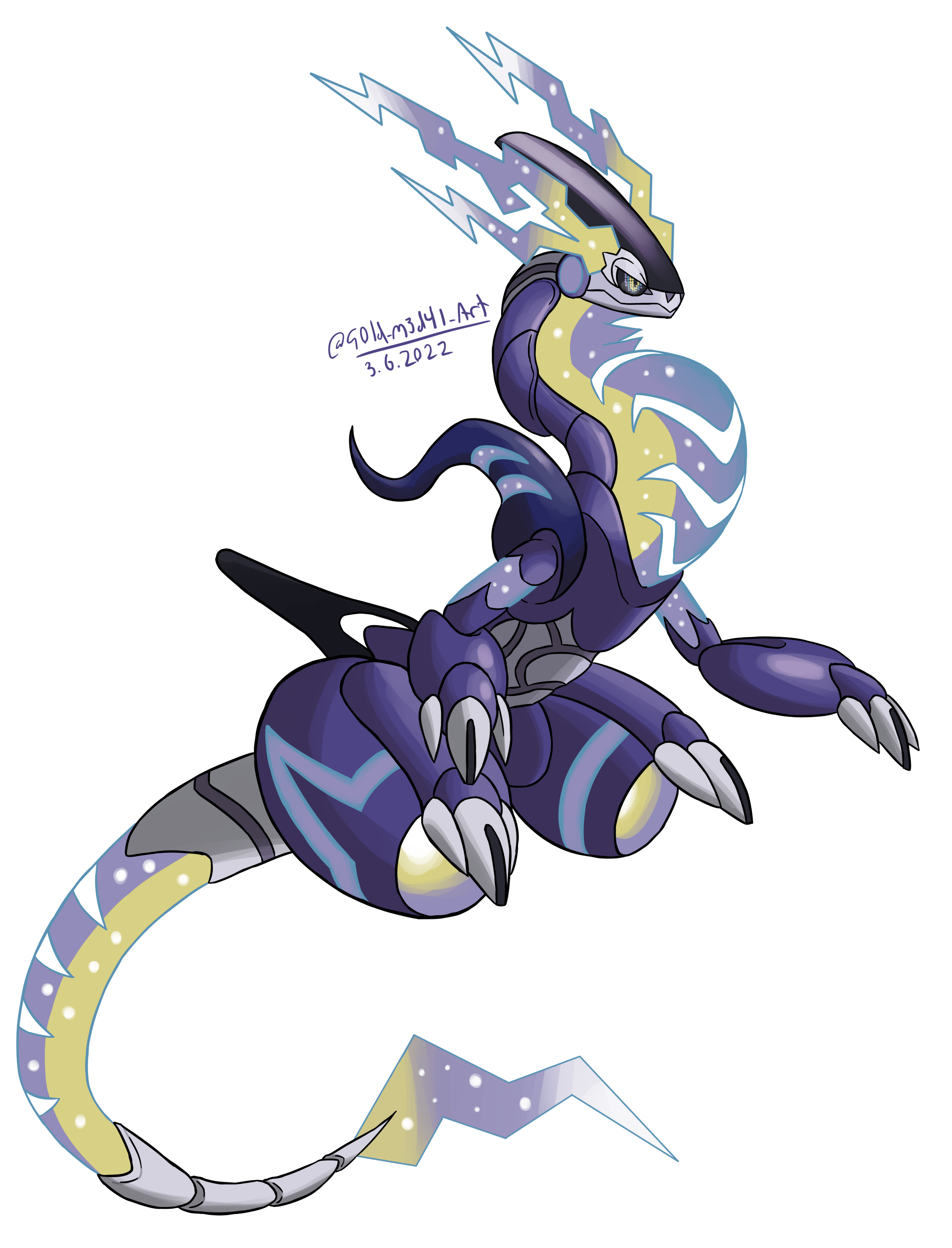 I drew Miraidon (g0ld_m3d4l_art) r/PokemonScarletViolet