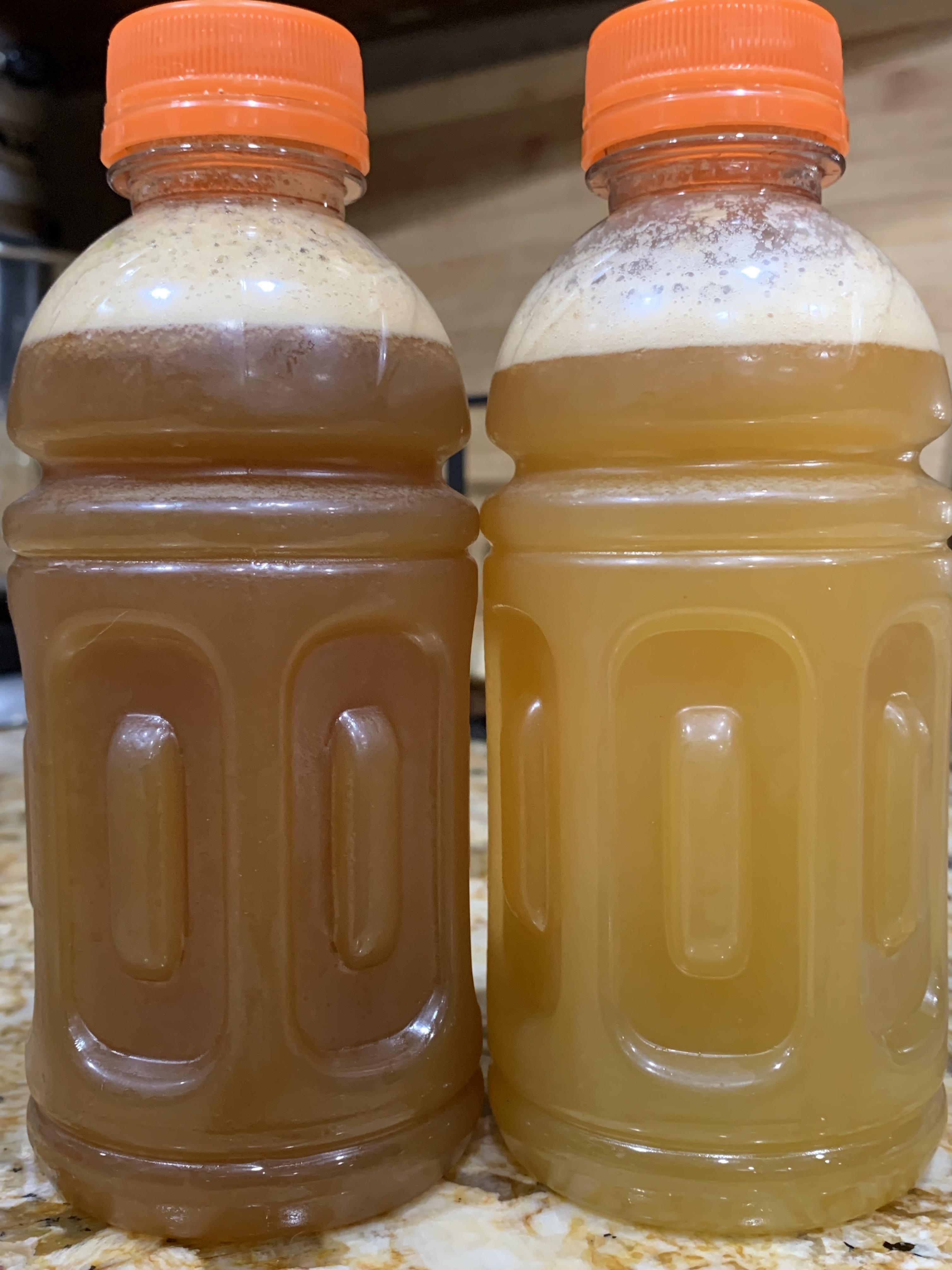 Juiced some apple juice. I sprinkled a tiny bit of ascorbic acid