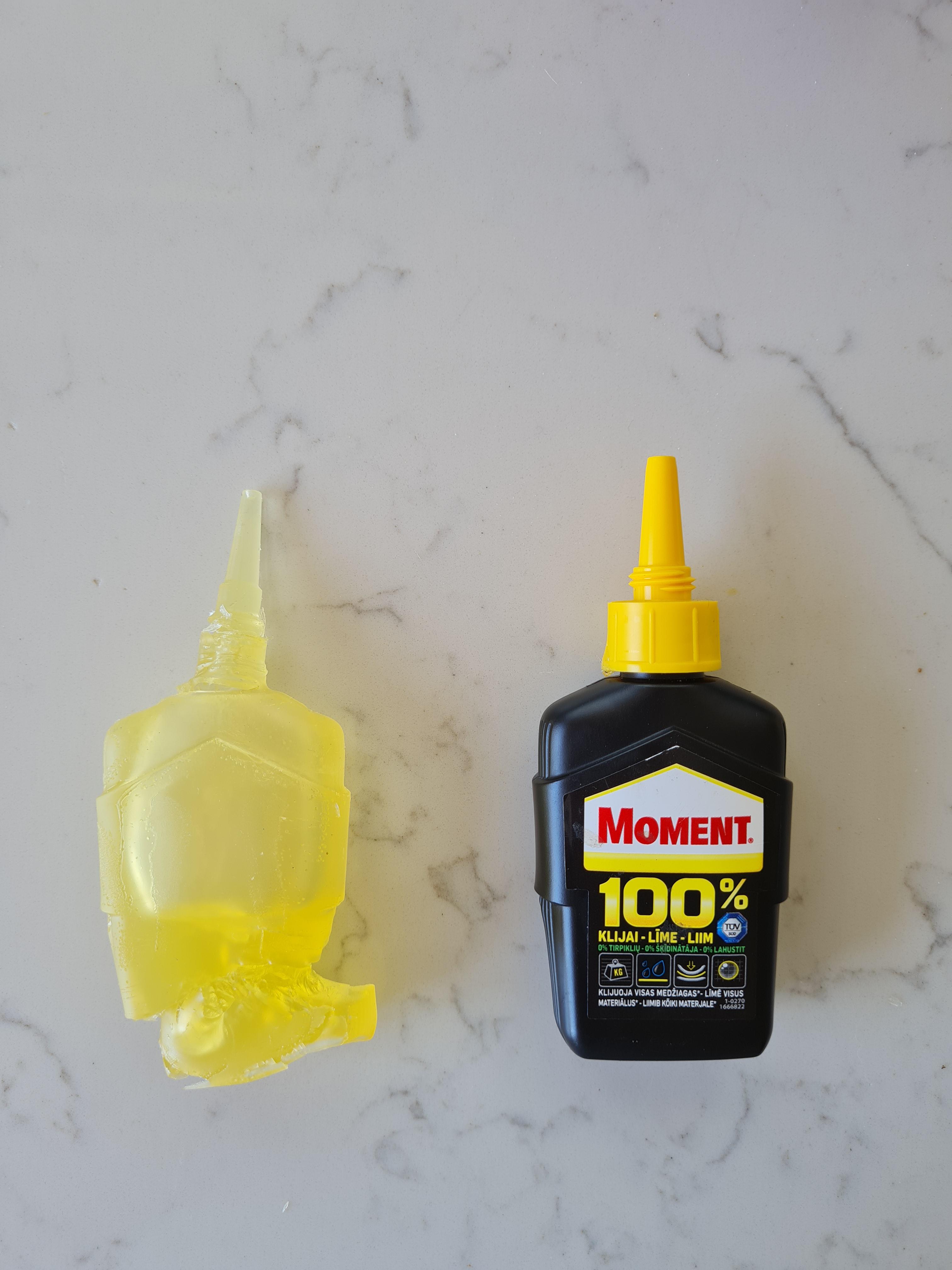 Glue has hardened in it's packaging and I was able to pull it out r