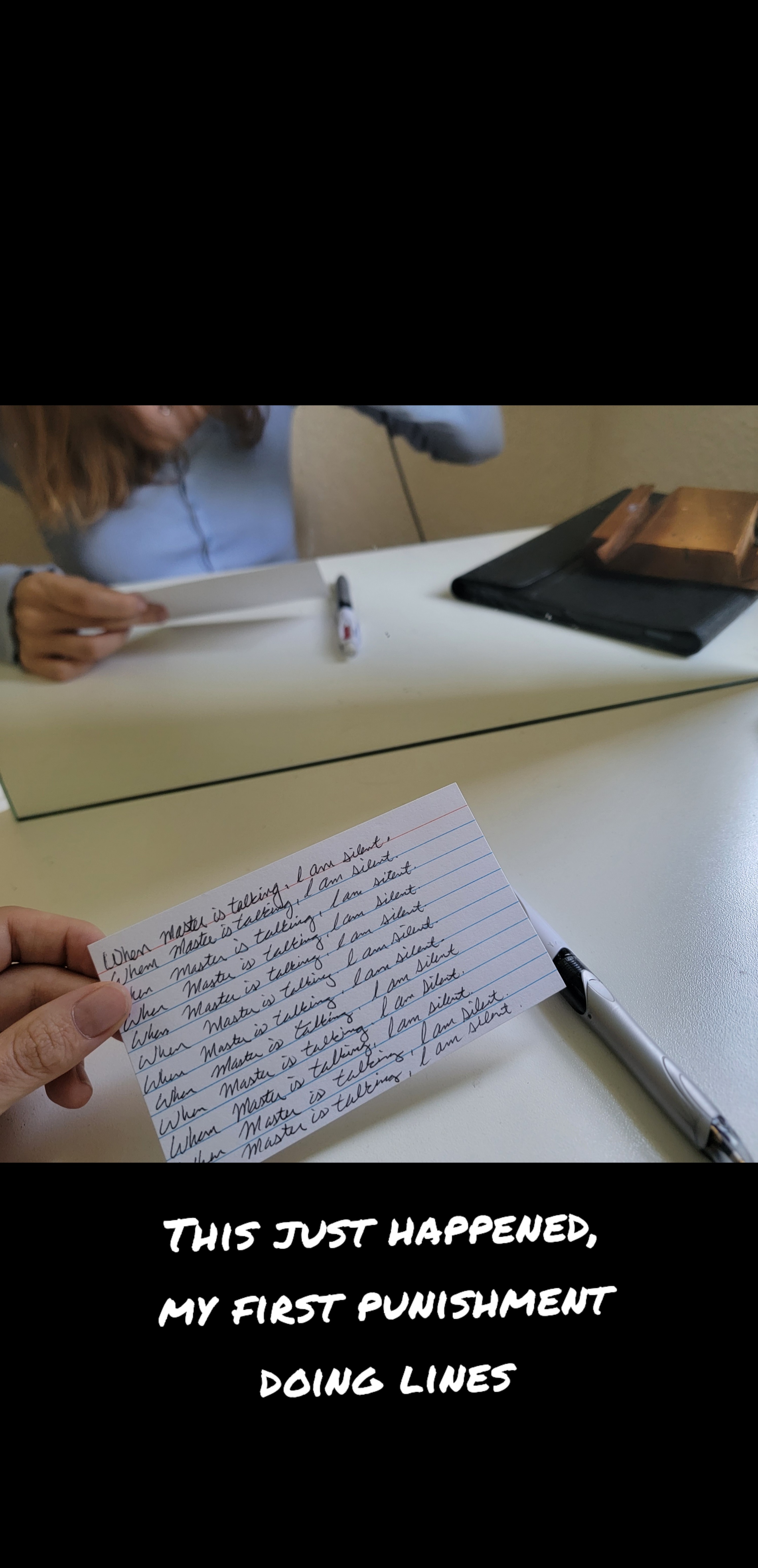 it happened.. my first time writing lines for punishment r/BratLife