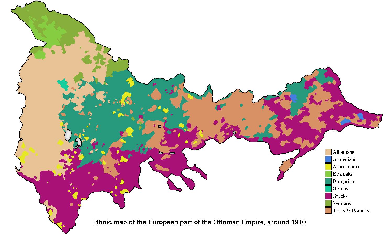 European Turkey's Ethnic Map in 1910 r/MapPorn