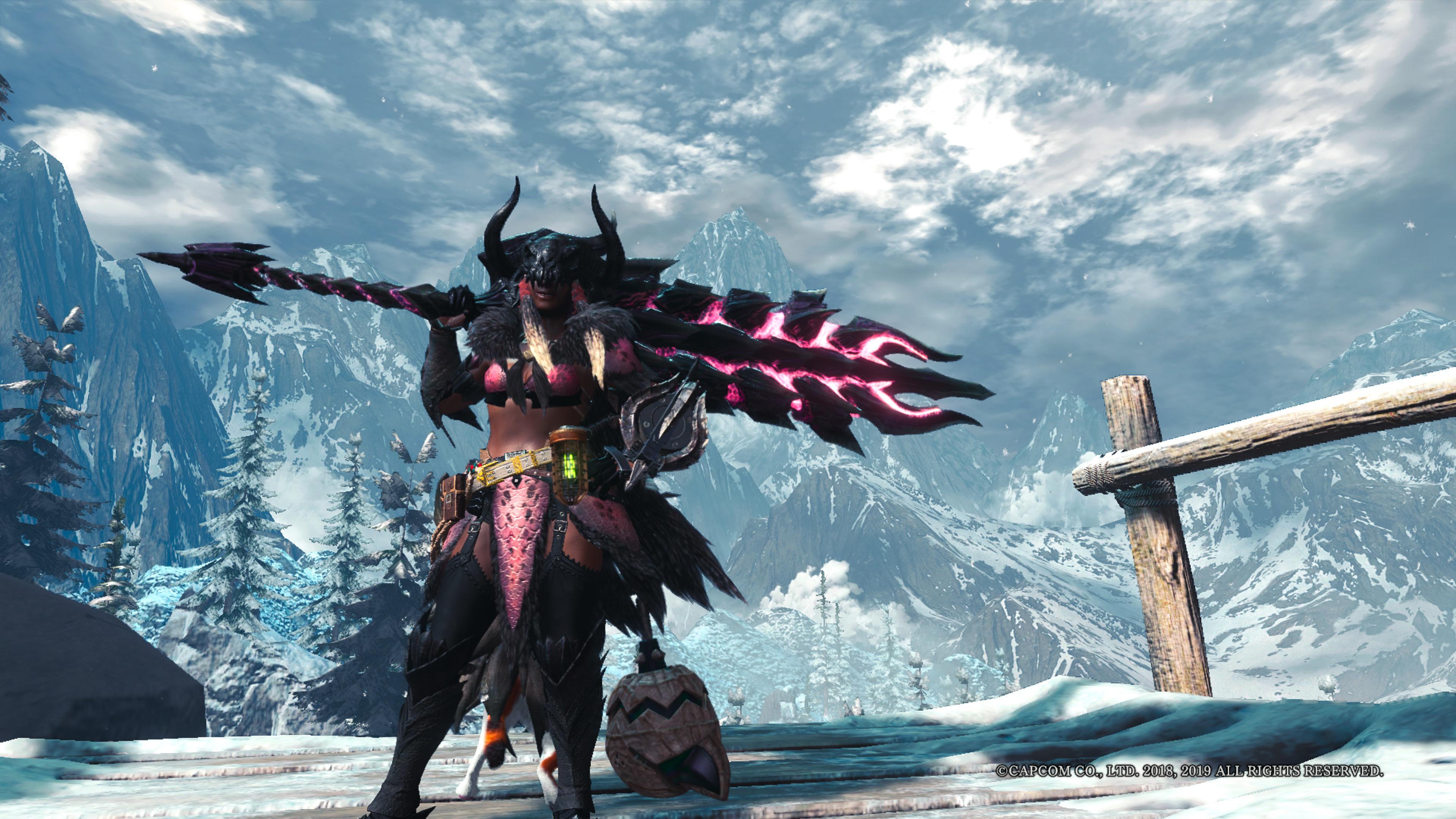 The Anjanath Layered armor blends quite well with the Alatreon weapons